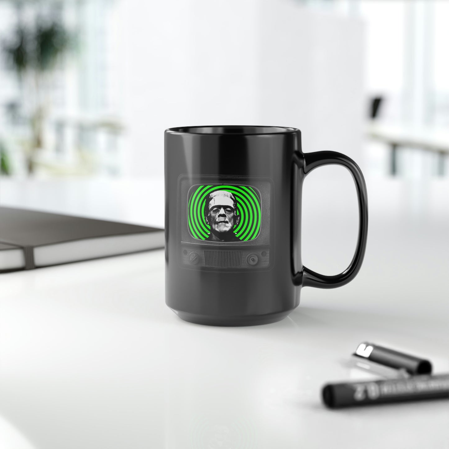 FRANKIE TV 1 Black Mug, 15oz