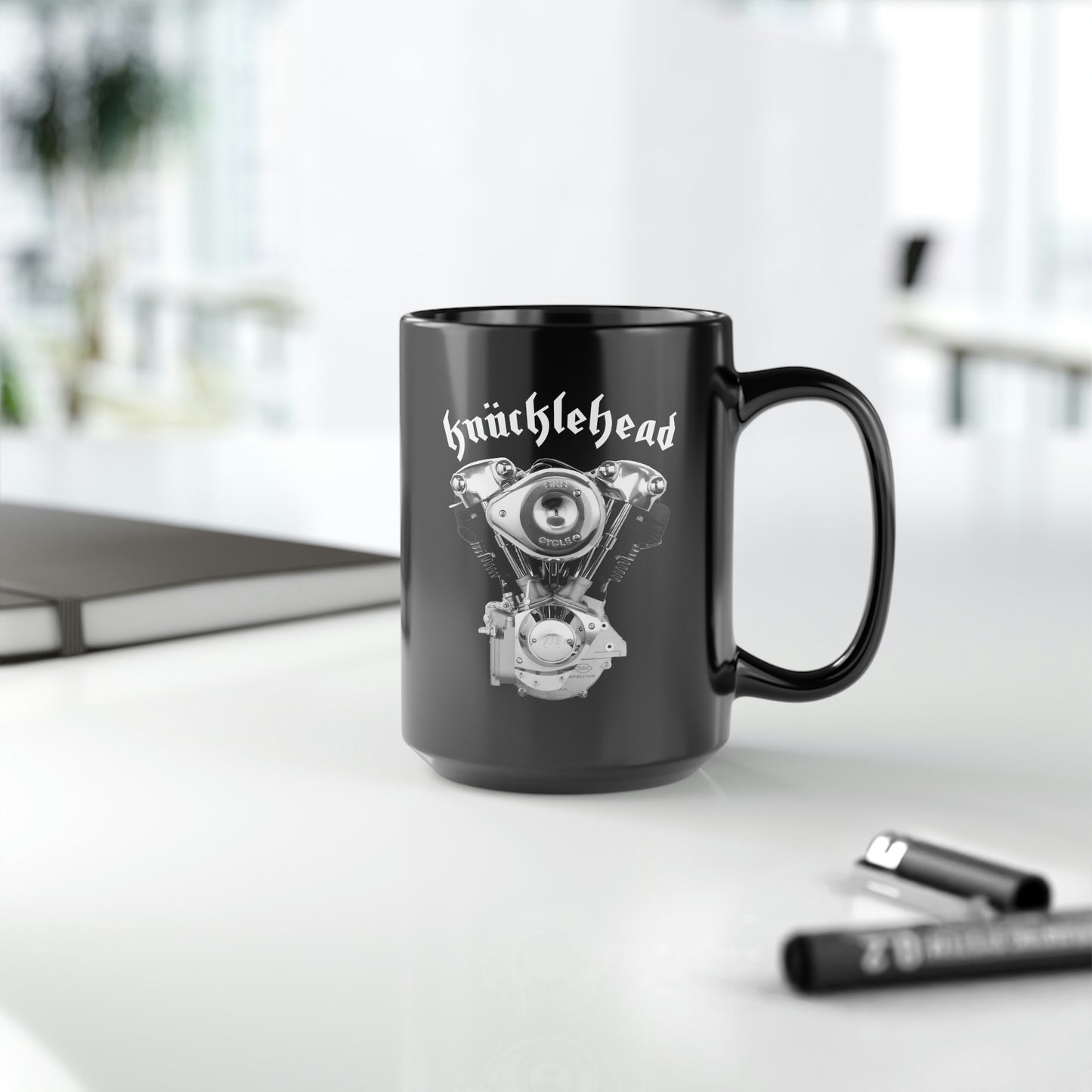 KNUCKLEHEAD 1 Black Mug, 15oz