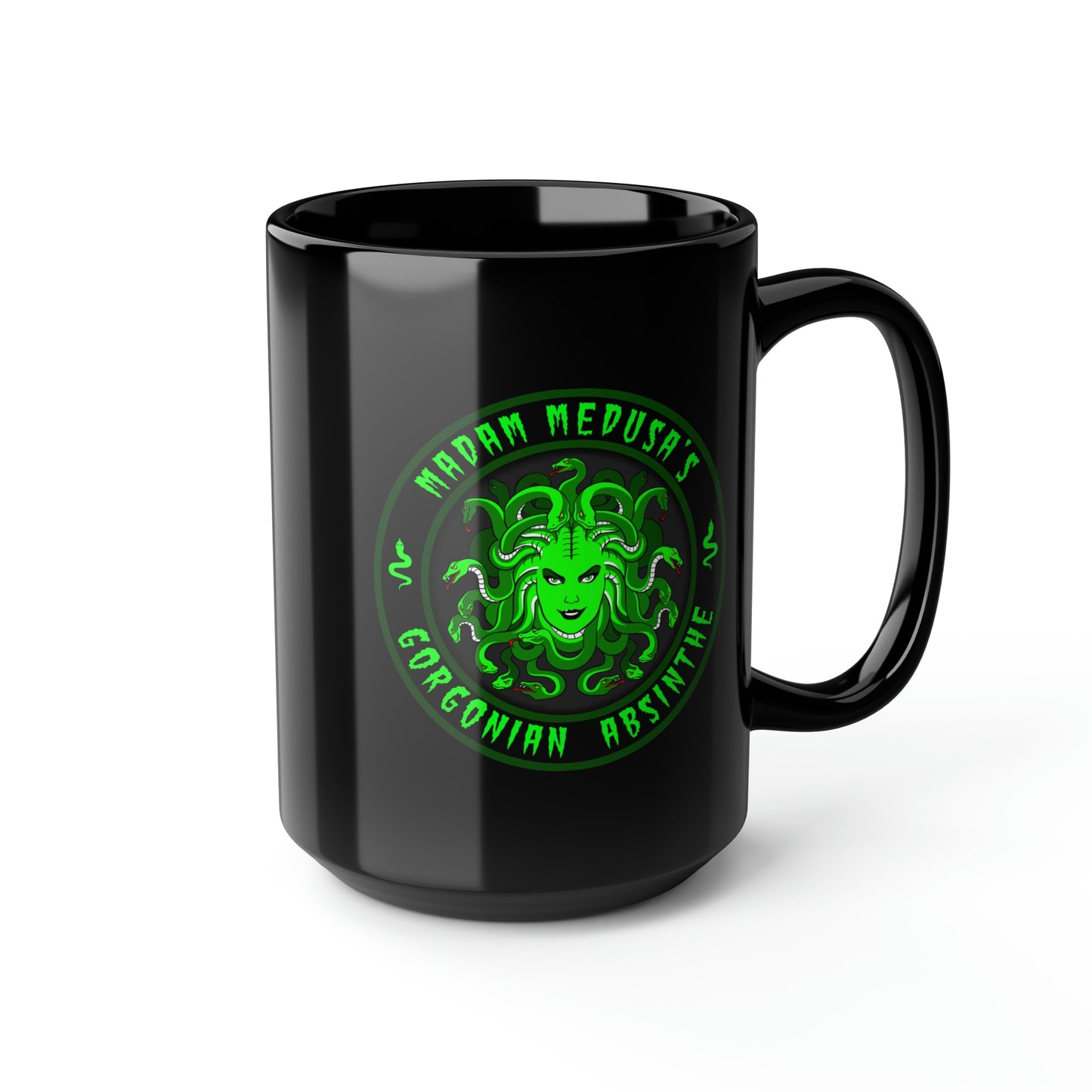 MADAM MEDUSA - GORGONIAN ABSINTHE Black Mug, 15oz