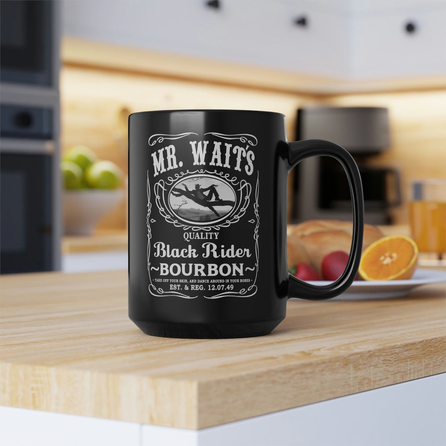 MR WAITS 4 (JD)(BLACK RIDER) Black Mug, 15oz