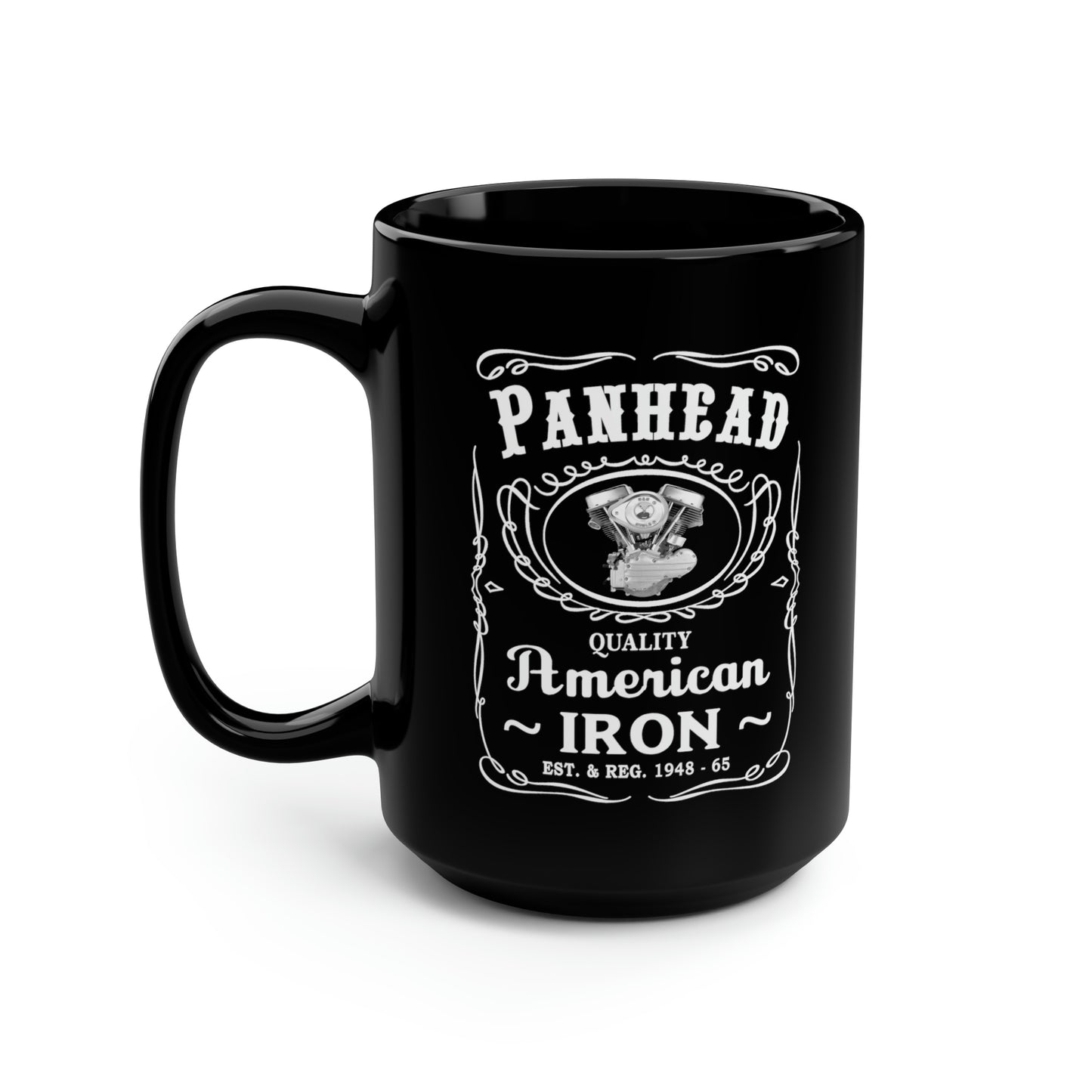 PANHEAD 2 (JD) Black Mug, 15oz