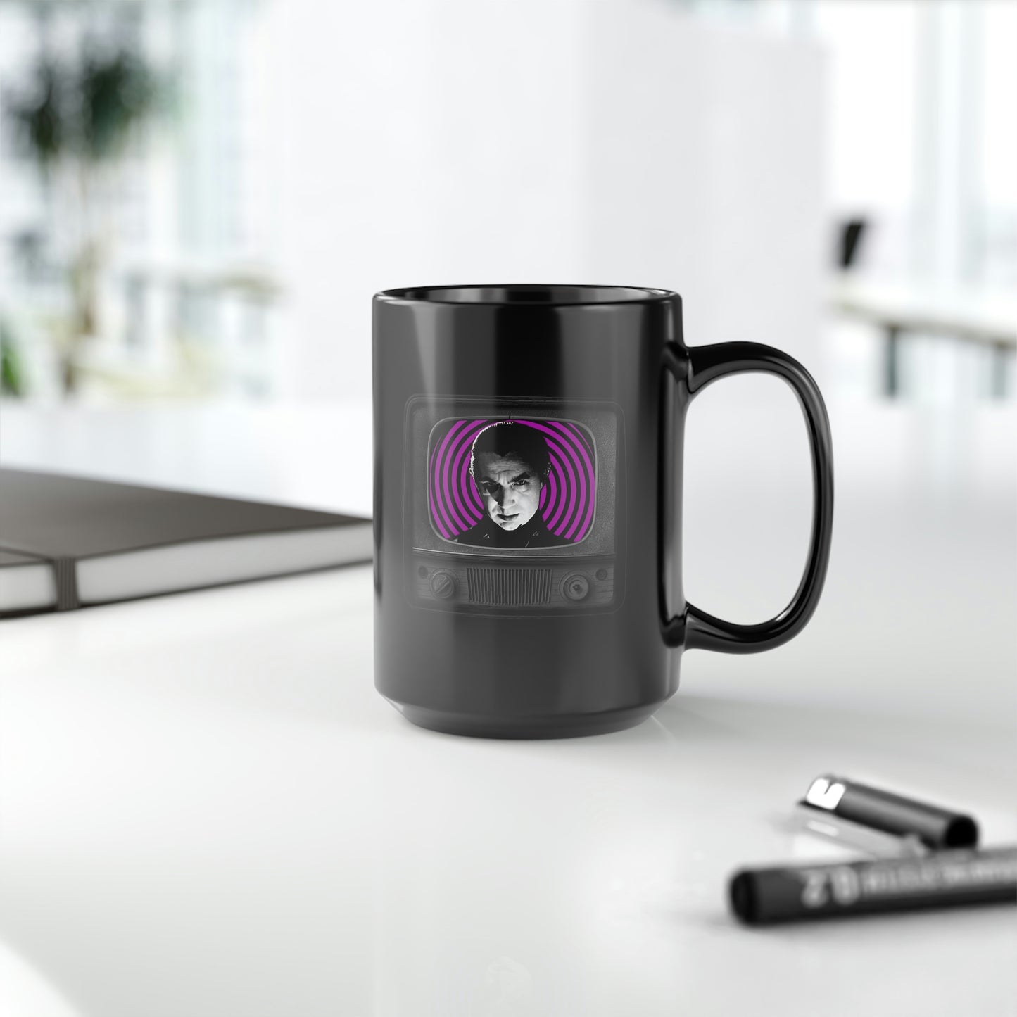 DRAC TV 1 Black Mug, 15oz