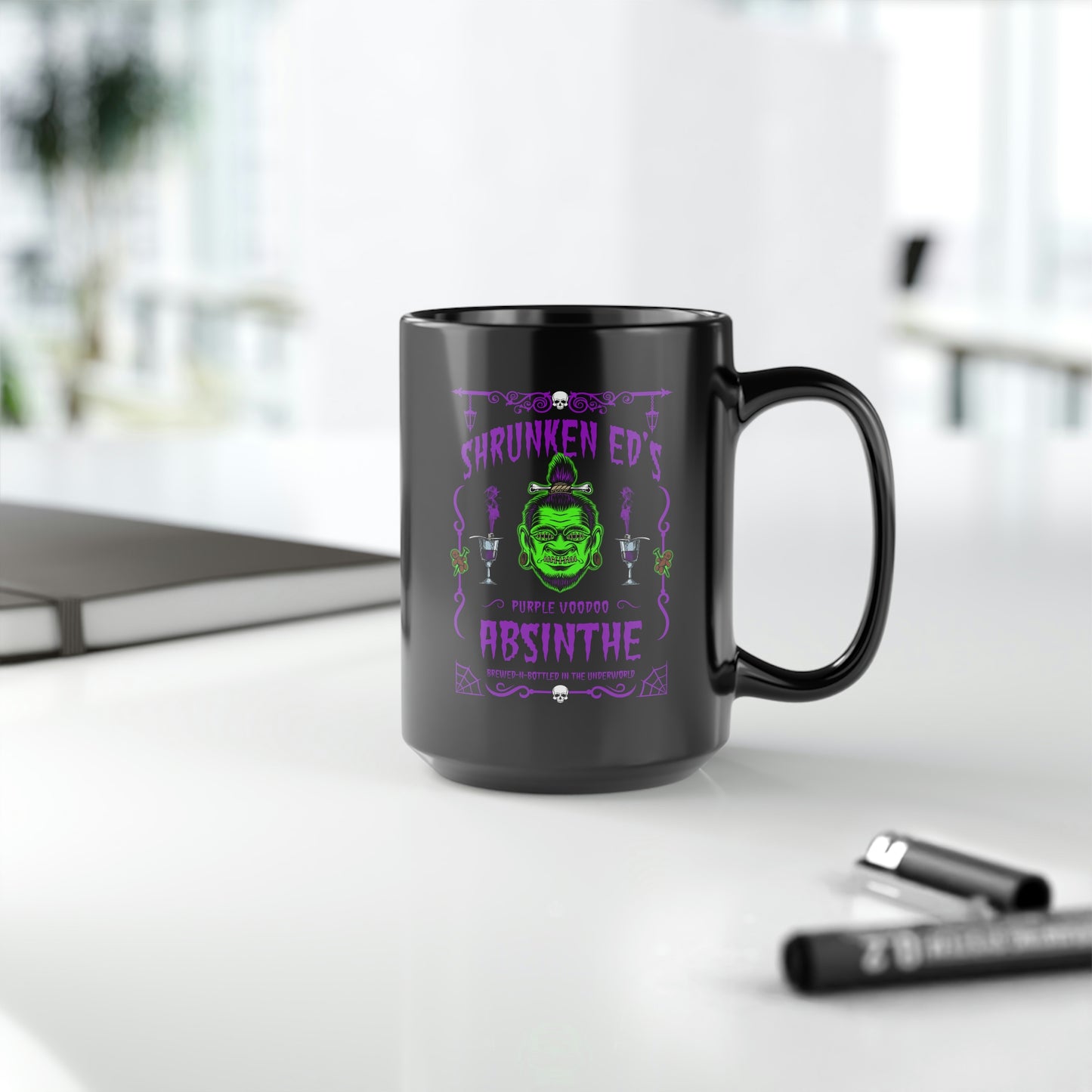 ABSINTHE MONSTERS (SHRUNKEN ED) Black Mug, 15oz