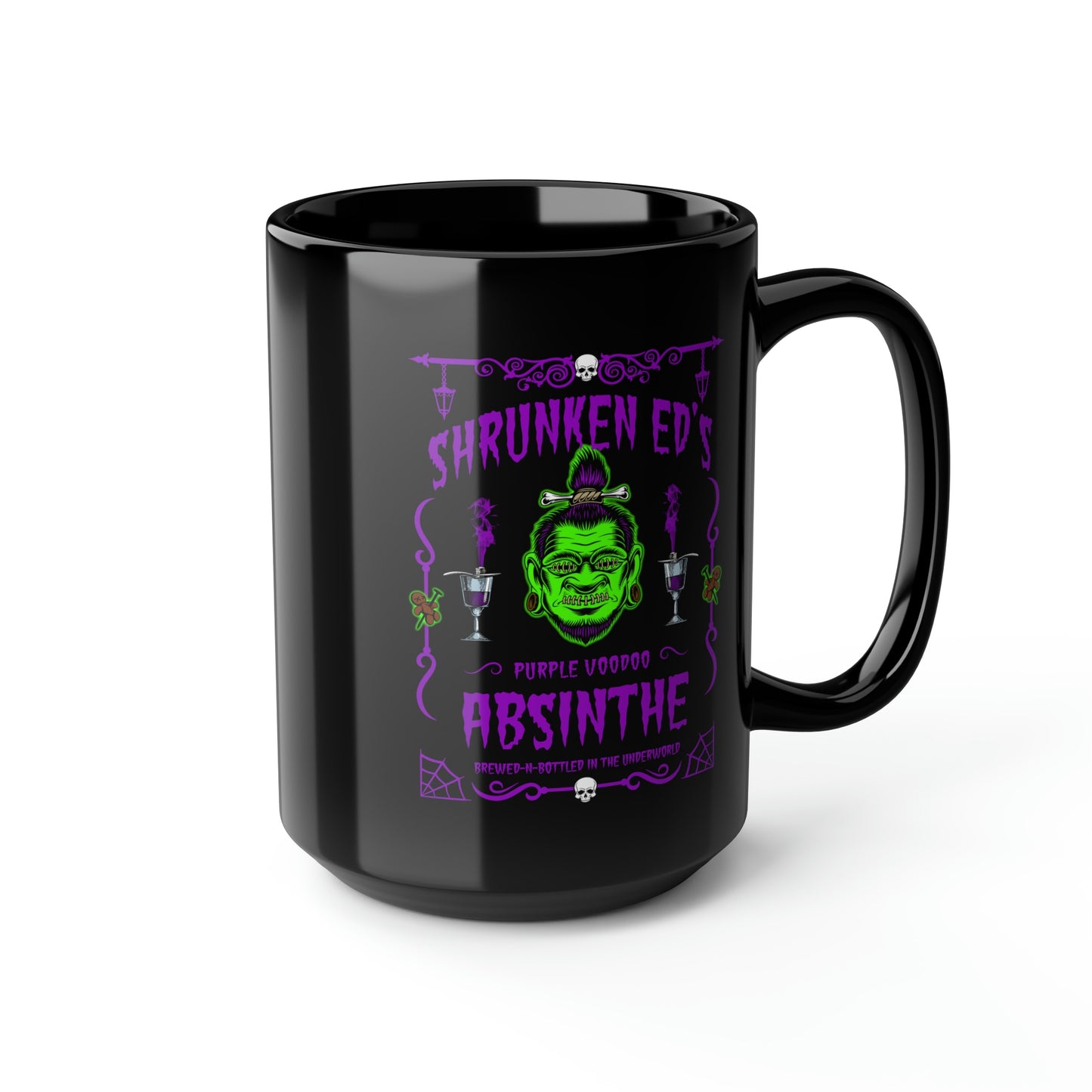 ABSINTHE MONSTERS (SHRUNKEN ED) Black Mug, 15oz