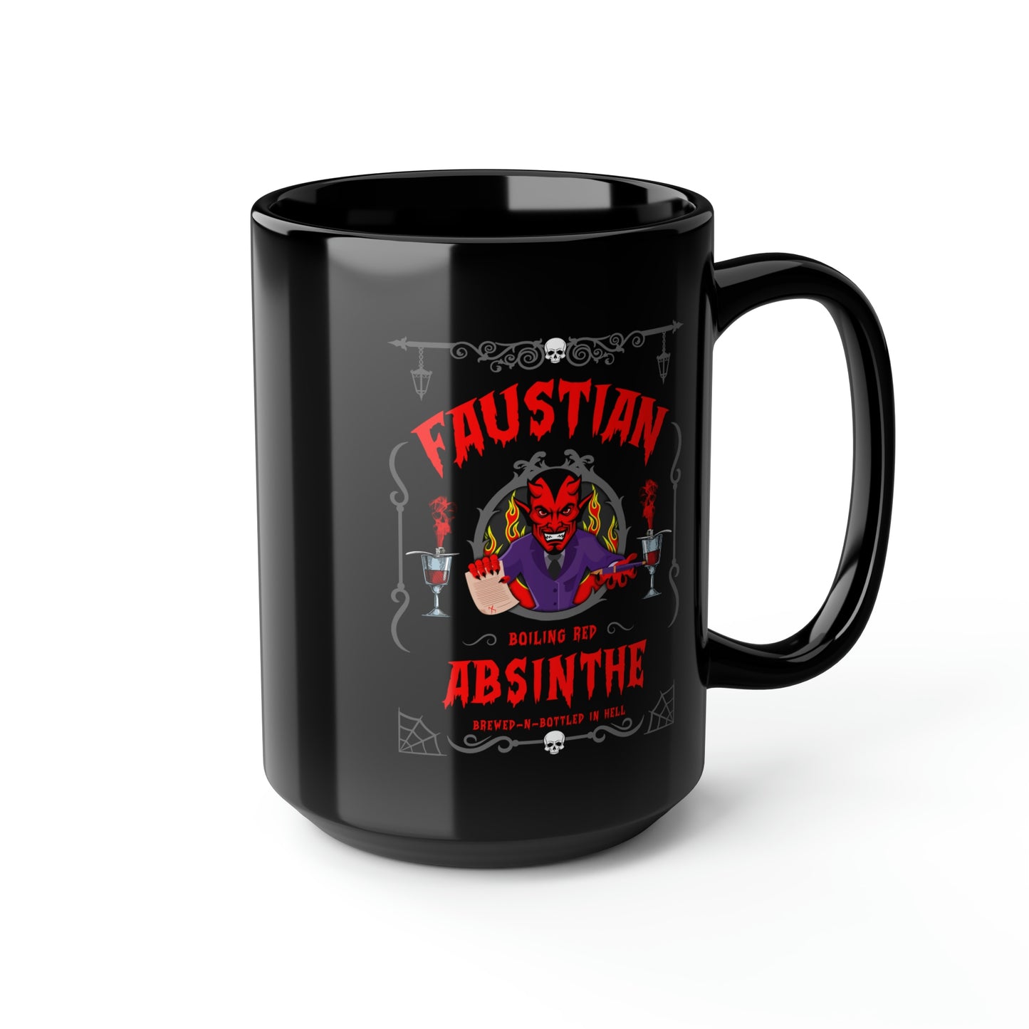 ABSINTHE MONSTERS (FAUST) Black Mug, 15oz