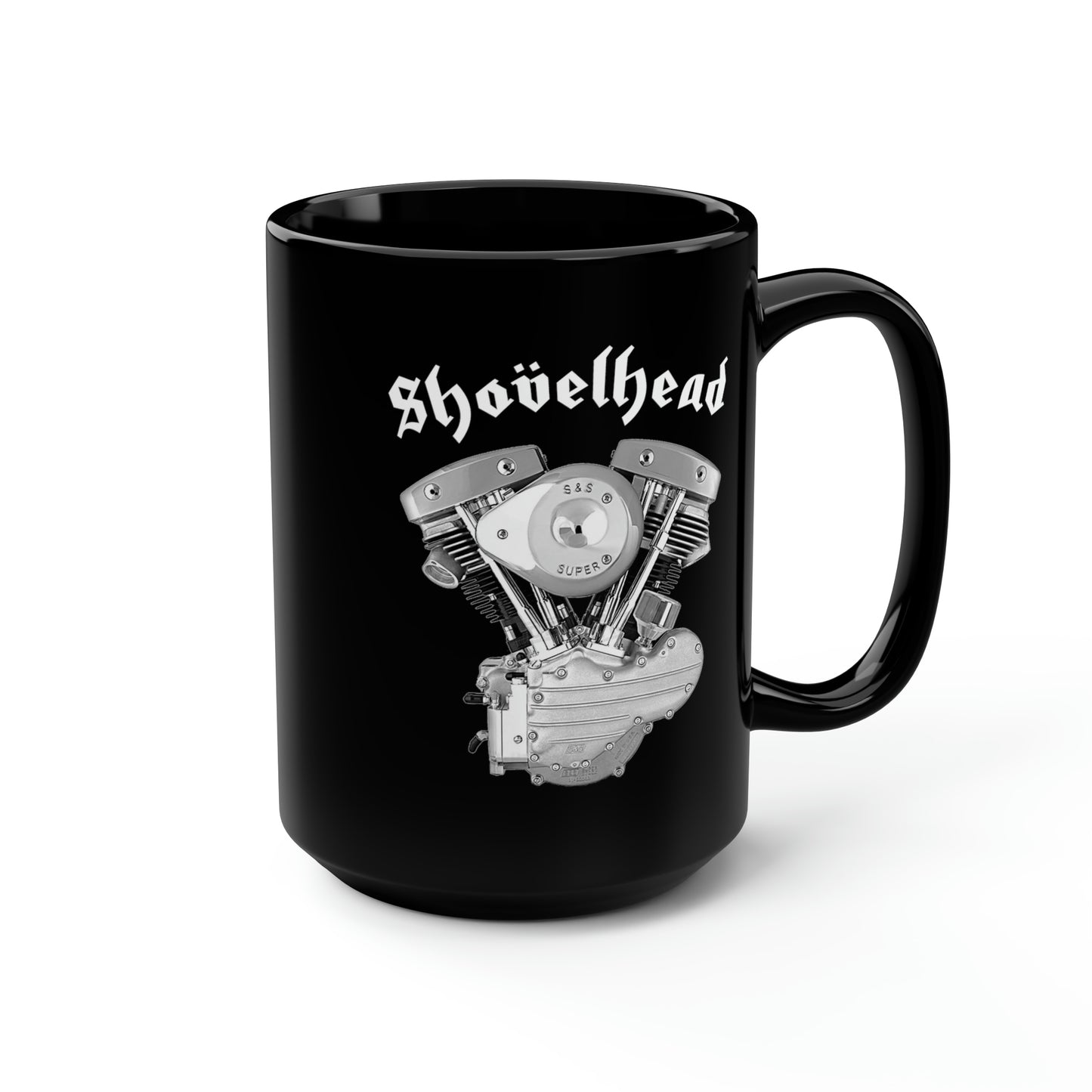 SHOVELHEAD 2 (GENERATOR) Black Mug, 15oz