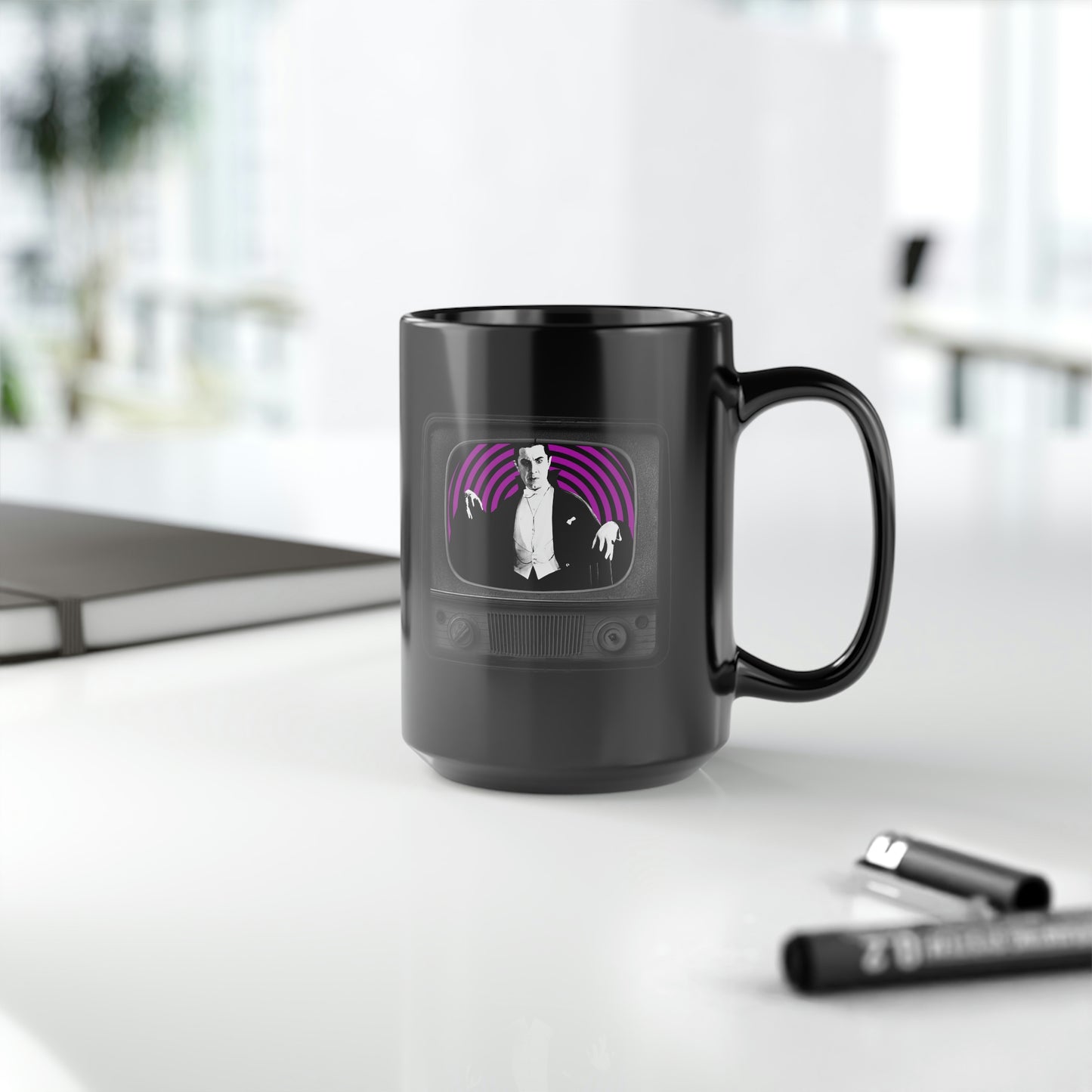 DRAC TV 2 Black Mug, 15oz