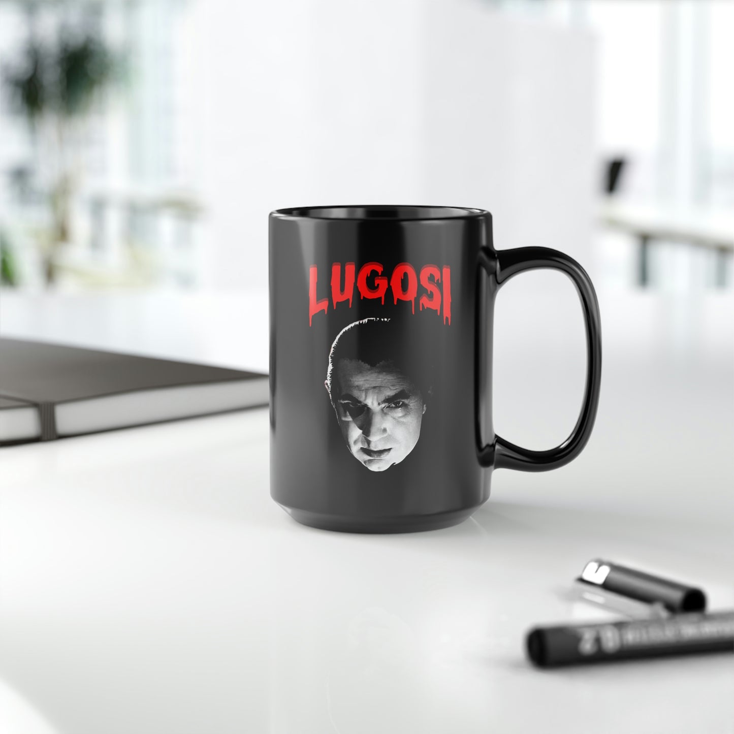 LUGOSI Black Mug, 15oz