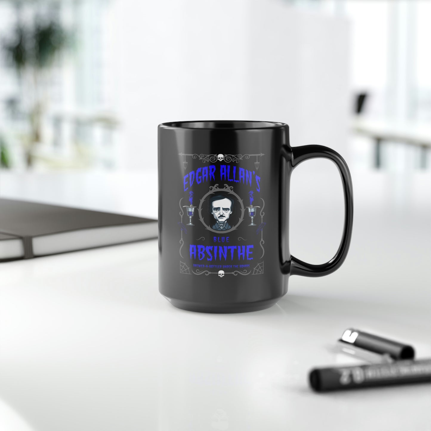 ABSINTHE MONSTERS (POE) Black Mug, 15oz