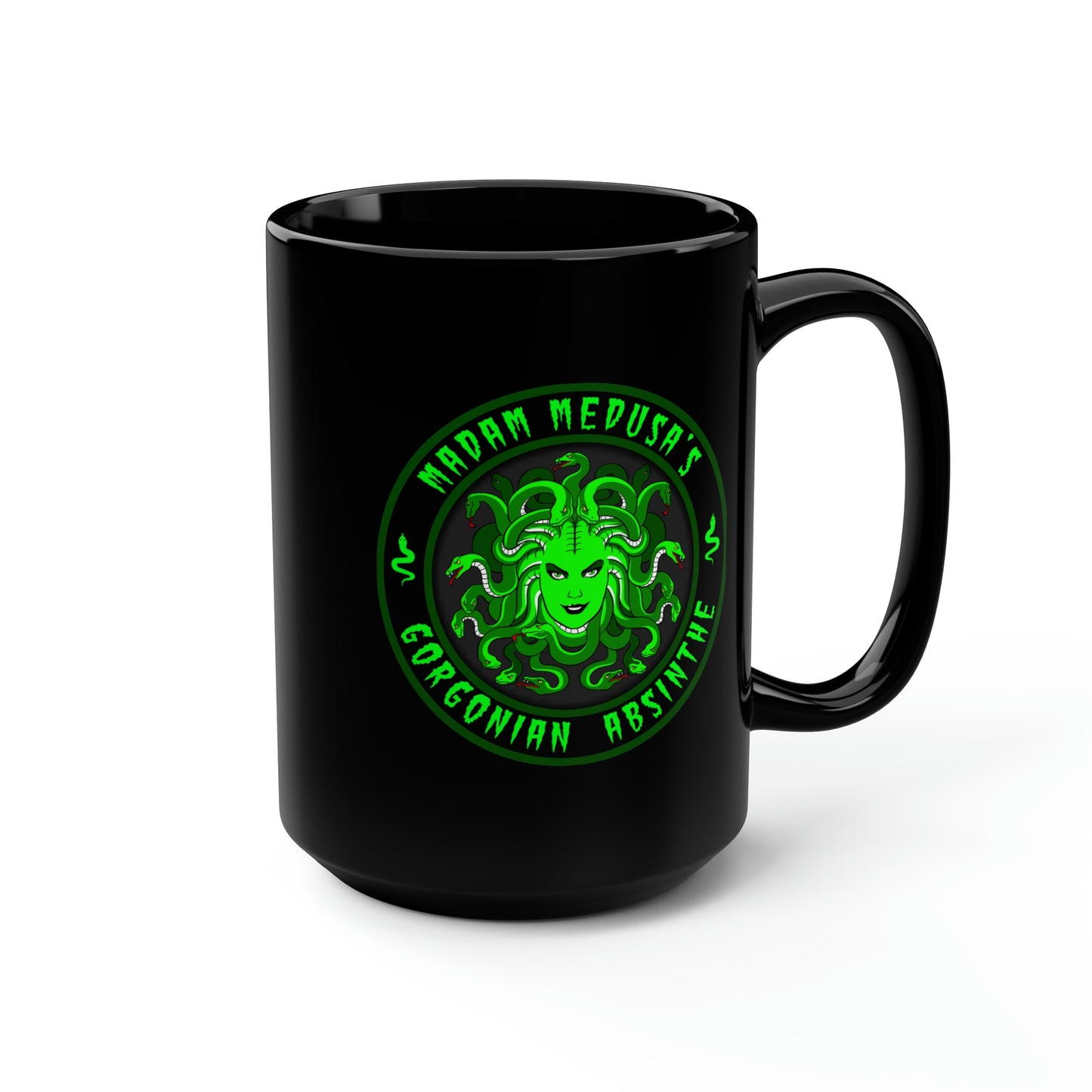 MADAM MEDUSA - GORGONIAN ABSINTHE Black Mug, 15oz