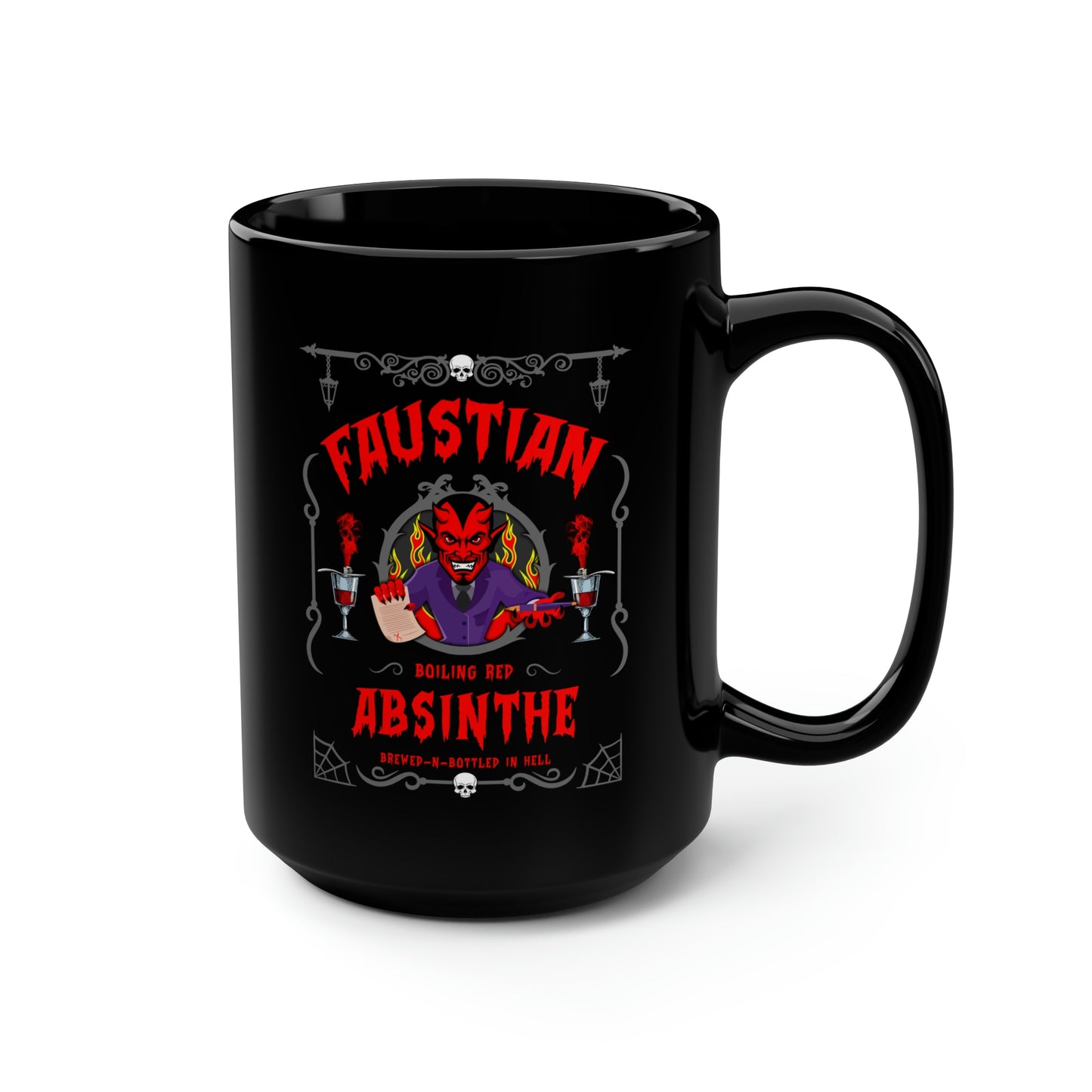 ABSINTHE MONSTERS (FAUST) Black Mug, 15oz