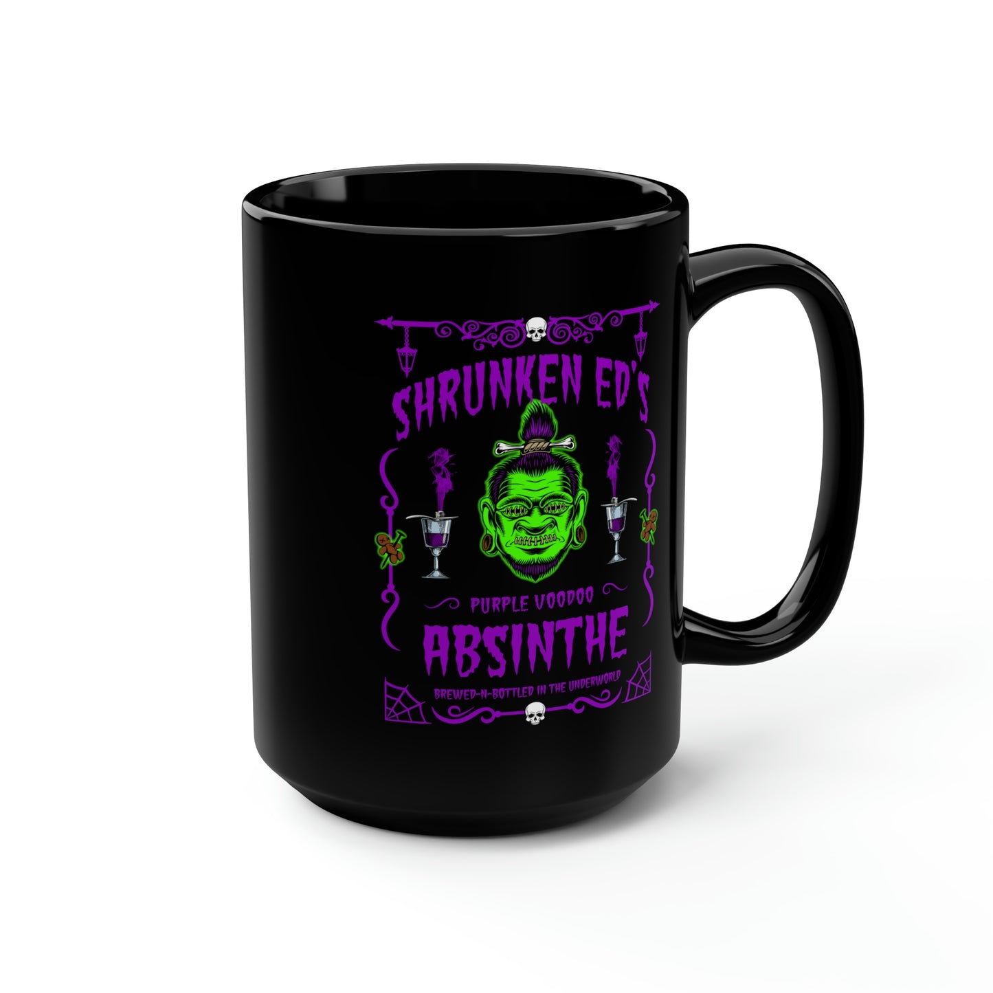 ABSINTHE MONSTERS (SHRUNKEN ED) Black Mug, 15oz