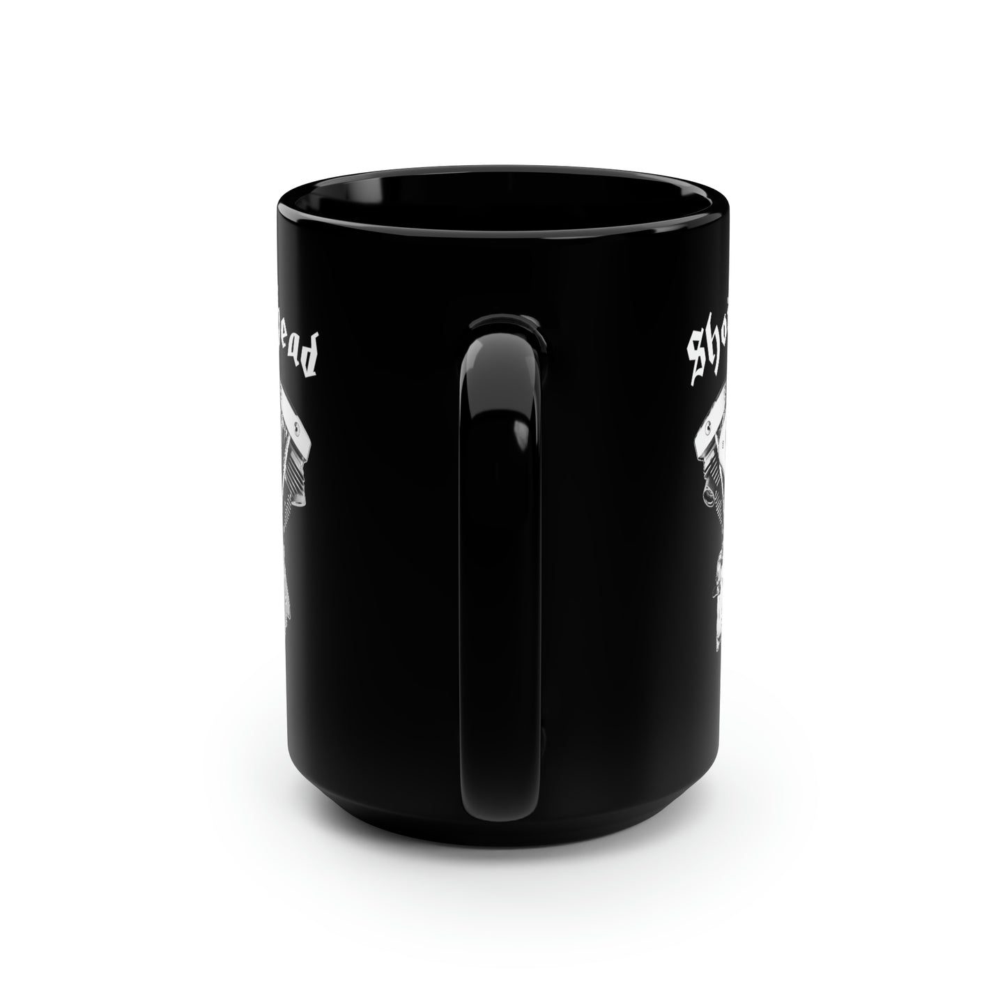 SHOVELHEAD 1 (CONE) Black Mug, 15oz