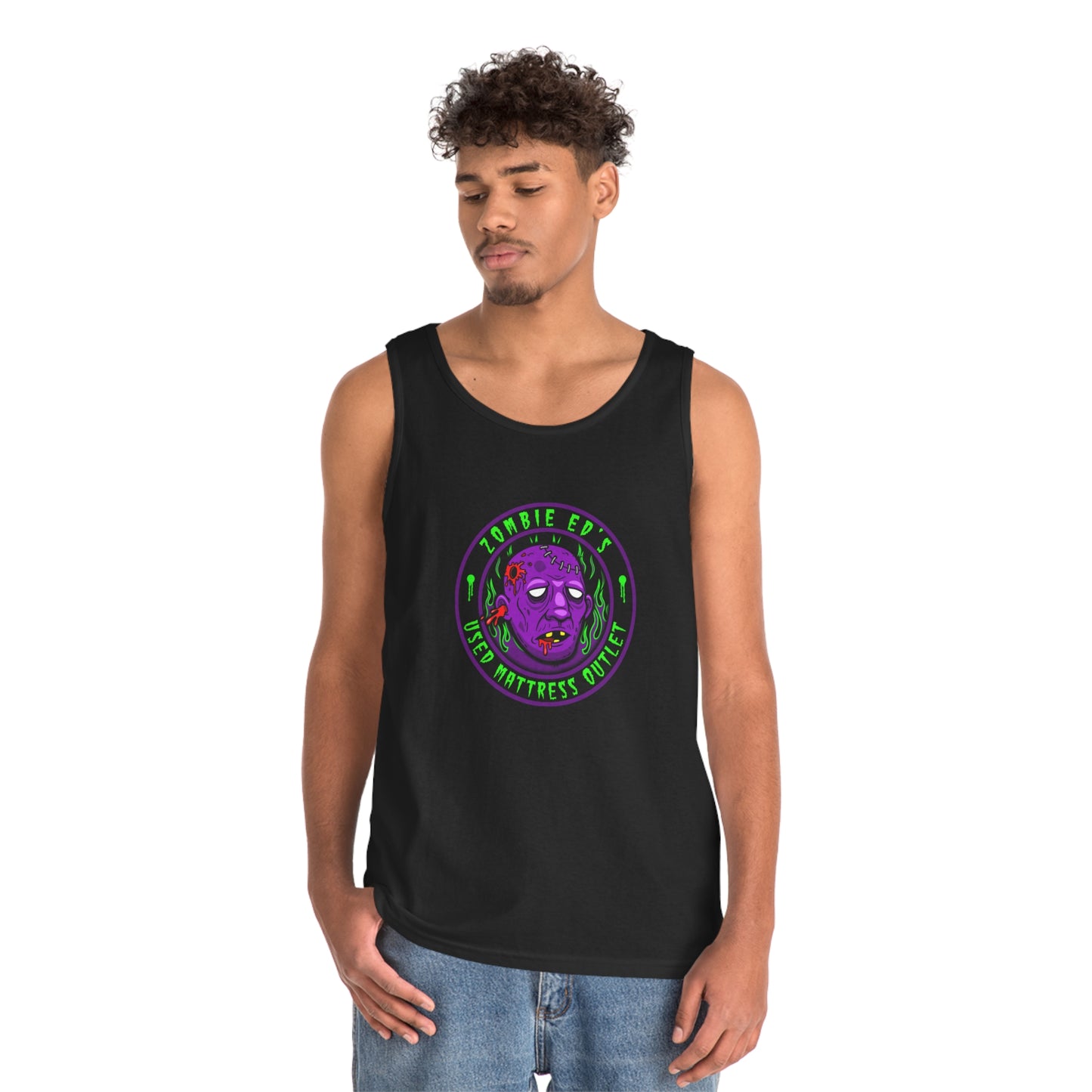 ZOMBIE ED'S - USED MATTRESS OUTLET Unisex Heavy Cotton Tank Top
