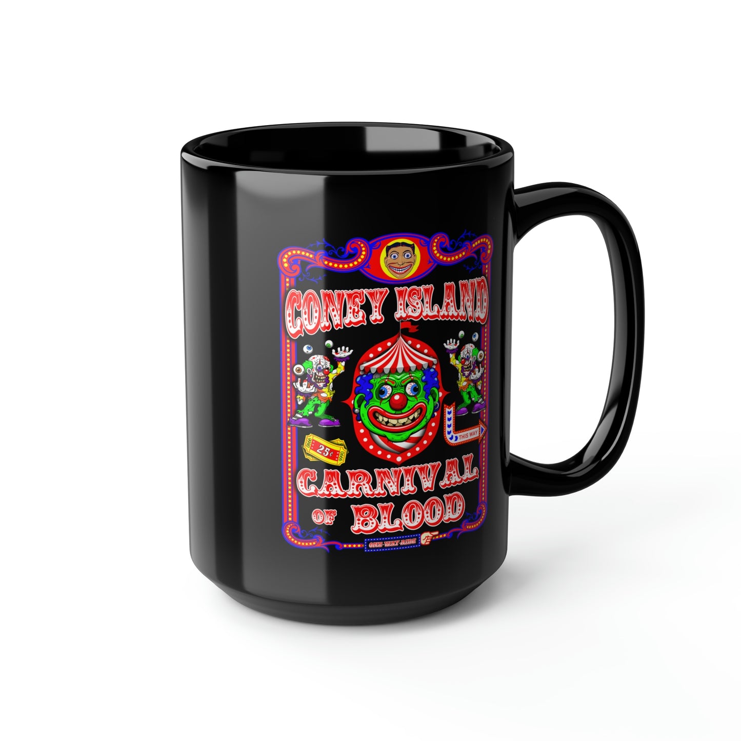 CONEY ISLAND 3 (CARNIVAL OF BLOOD) Black Mug, 15oz