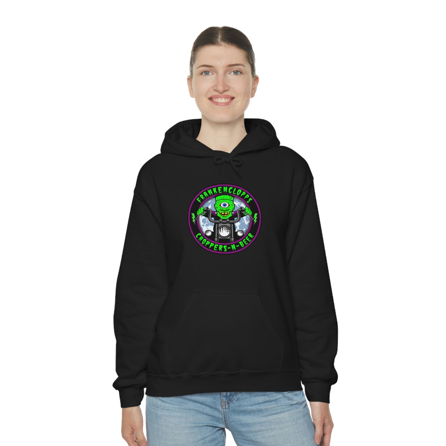 FRANKENCLOPPS - CHOPPERS-N-BEER Unisex Heavy Blend™ Hooded Sweatshirt