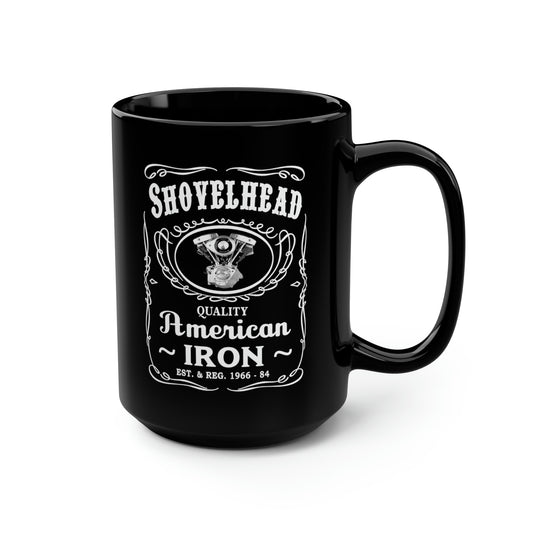 SHOVELHEAD 3 (JD CONE) Black Mug, 15oz