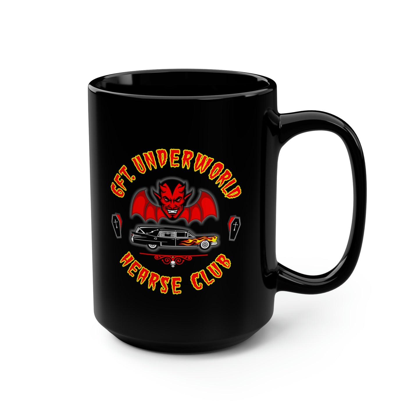 6FT. UNDERWORLD - HEARSE CLUB Black Mug, 15oz