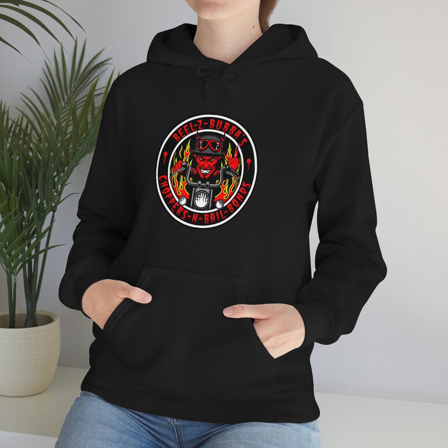 BEEL-Z-BUBBA CHOPPERS N BAIL BONDS Unisex Heavy Blend™ Hooded Sweatshirt