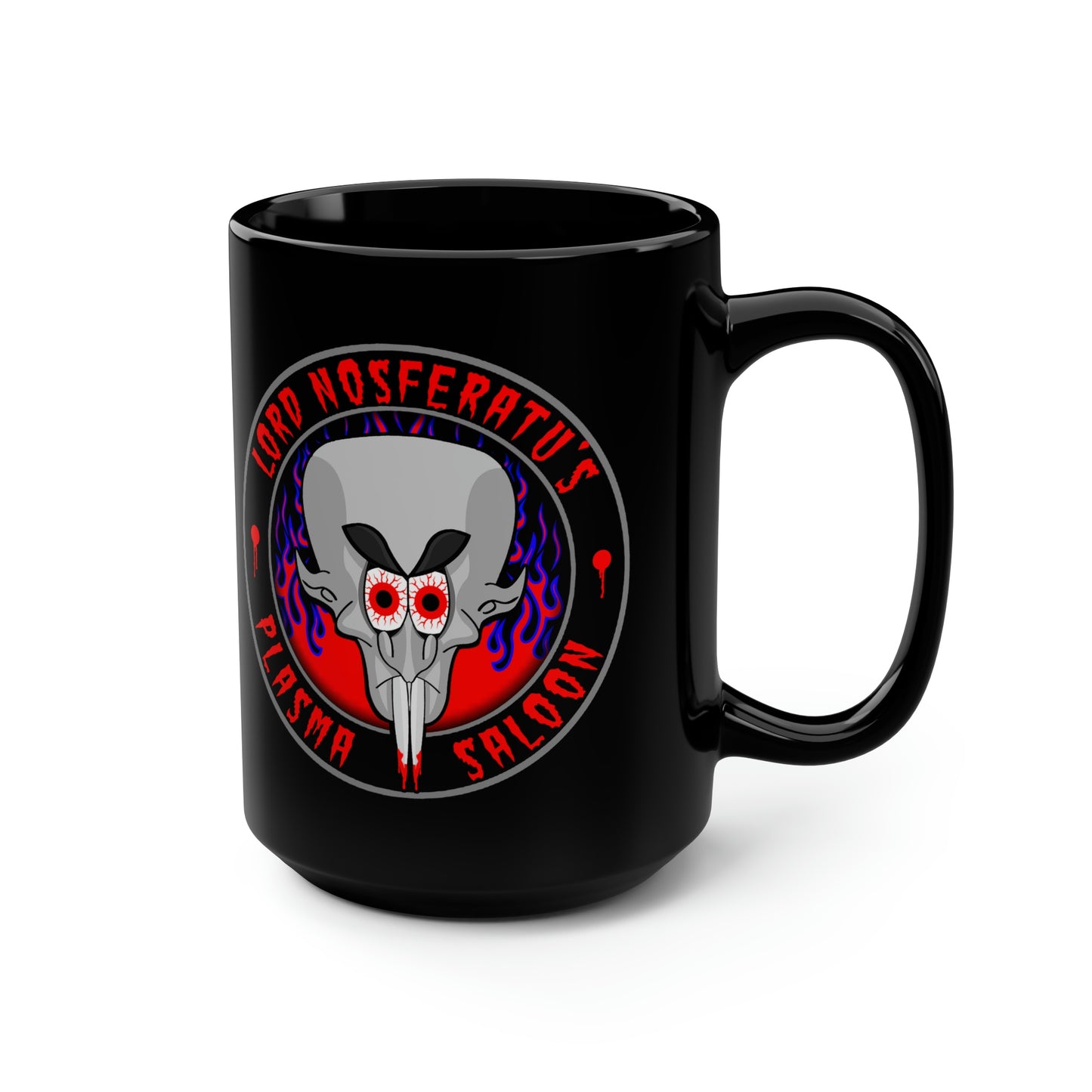 LORD NOSFERATUS PLASMA SALOON Black Mug, 15oz