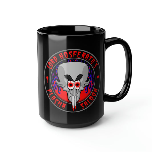 LORD NOSFERATUS PLASMA SALOON Black Mug, 15oz