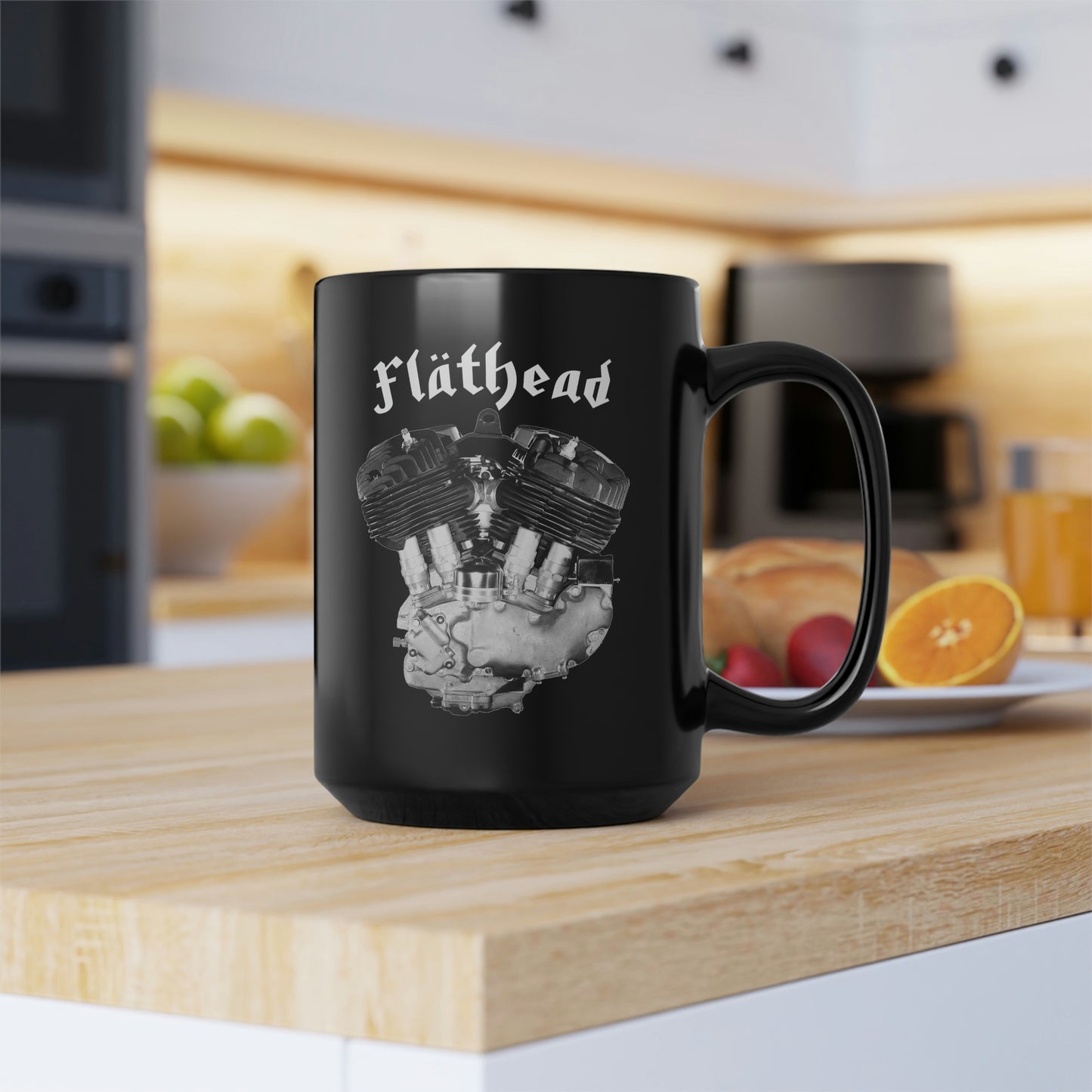 FLATHEAD 1 Black Mug, 15oz