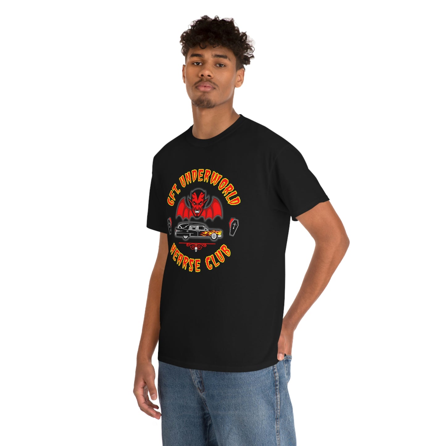 6FT. UNDERWORLD - HEARSE CLUB Unisex Heavy Cotton Tee