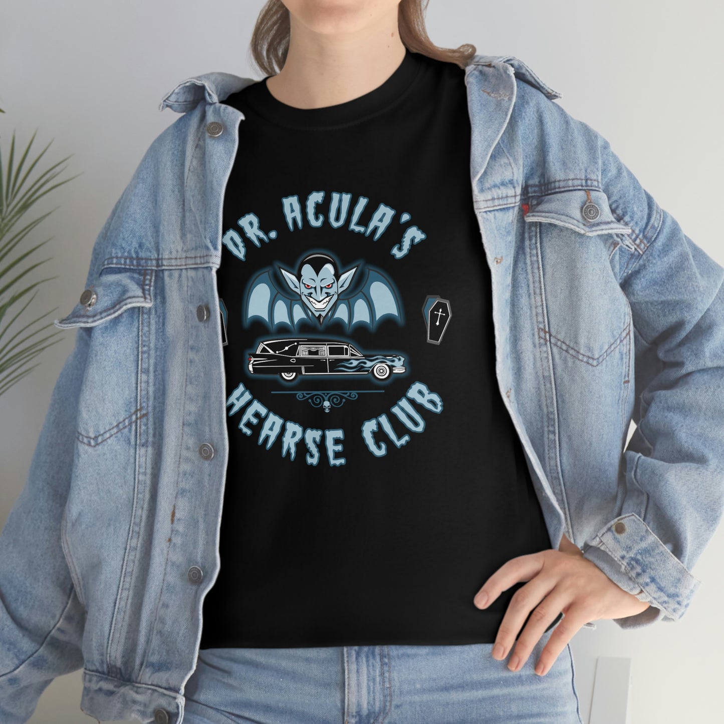 DR. ACULA'S - HEARSE CLUB 1 Unisex Heavy Cotton Tee