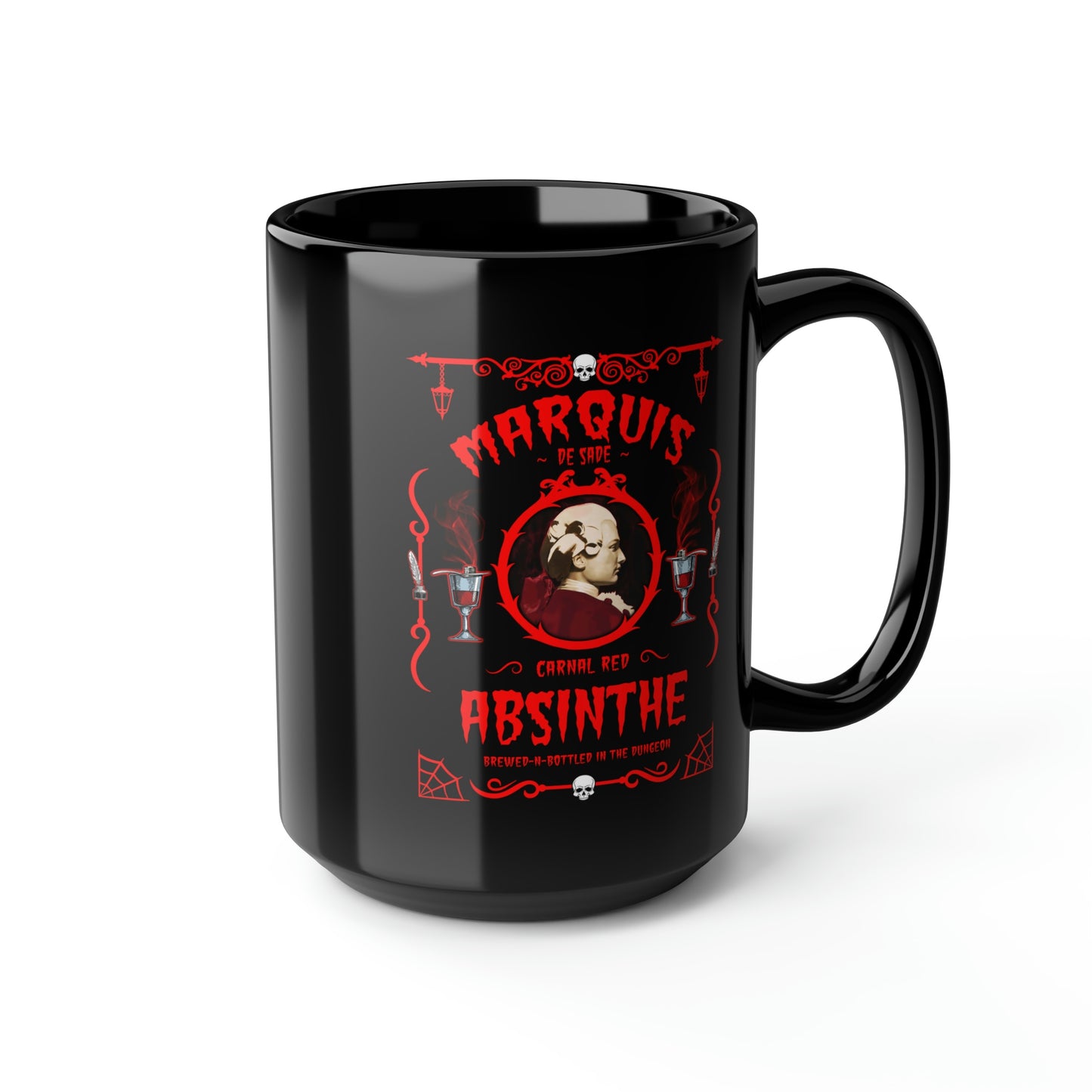 ABSINTHE MONSTERS (MARQUIS DE SADE) Black Mug, 15oz