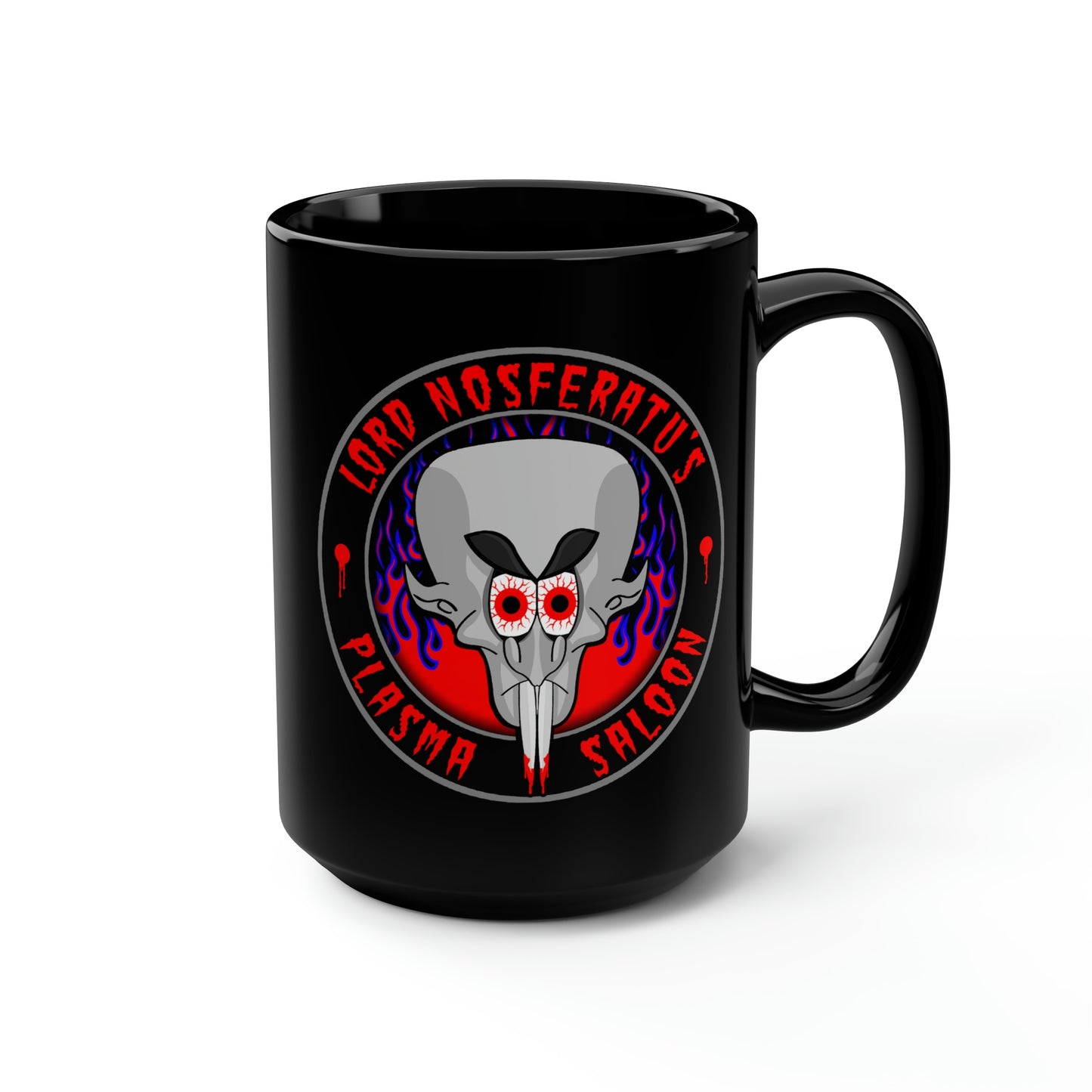 LORD NOSFERATUS PLASMA SALOON Black Mug, 15oz