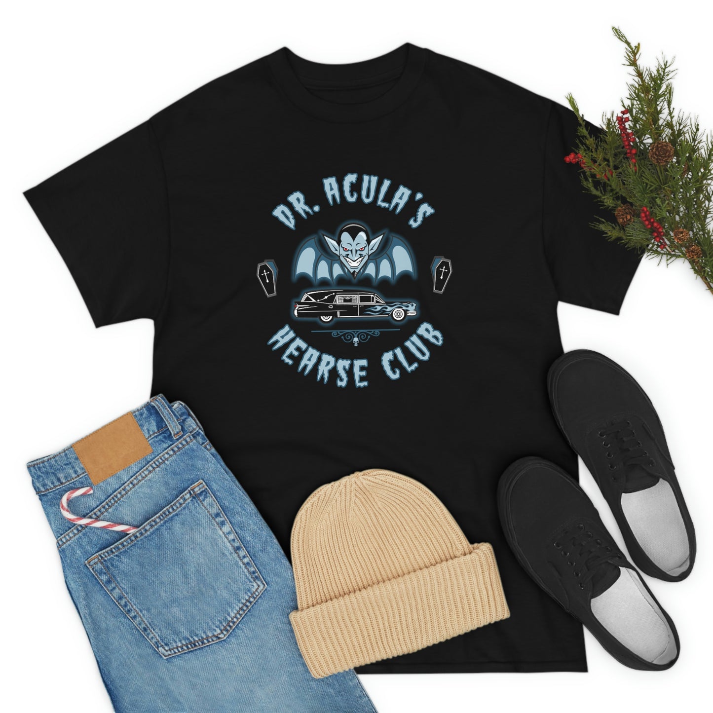 DR. ACULA'S - HEARSE CLUB 1 Unisex Heavy Cotton Tee