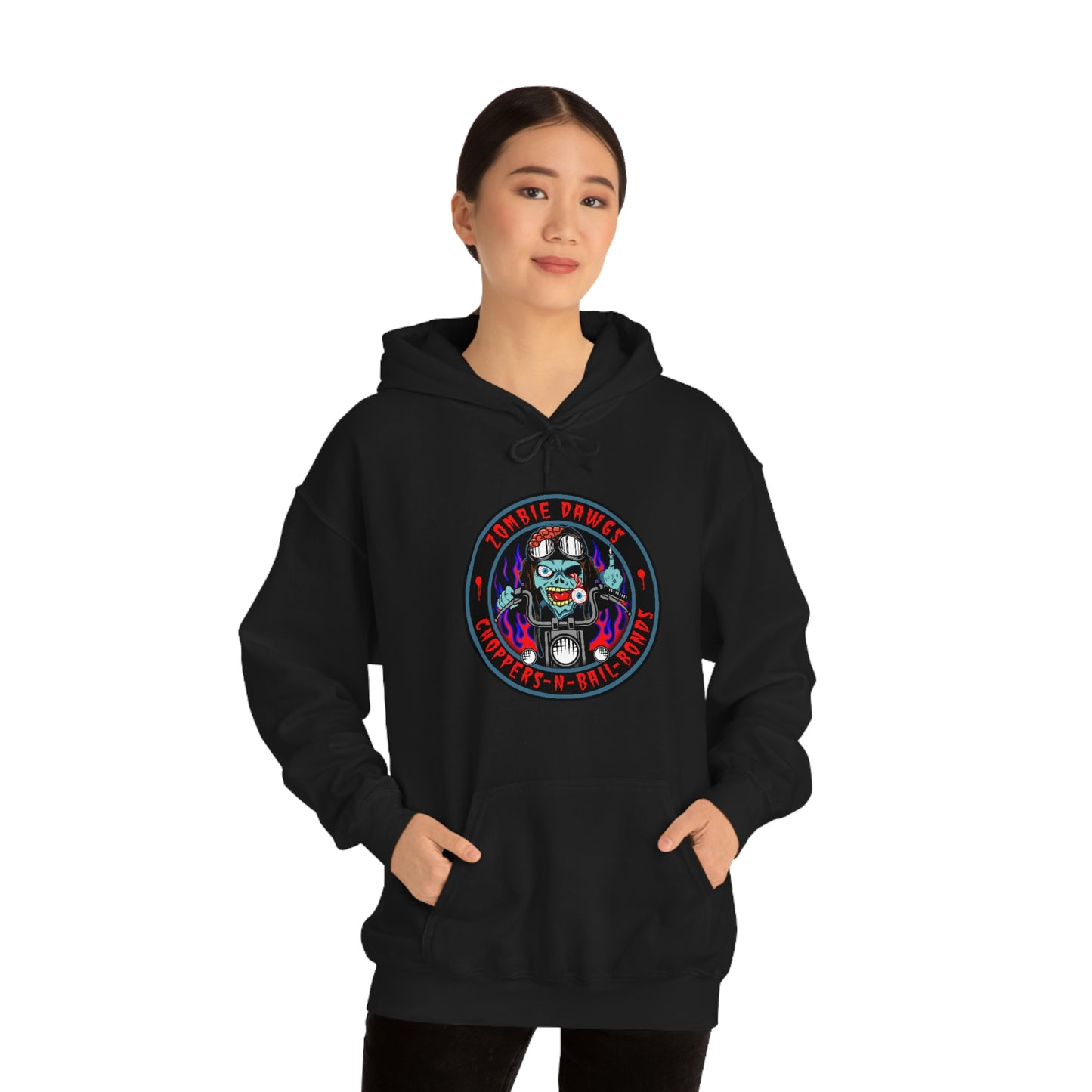 ZOMBIE DAWGS - CHOPPERS N BAIL BONDS Unisex Heavy Blend™ Hooded Sweatshirt