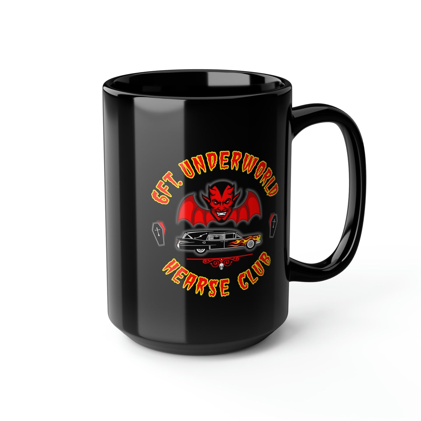 6FT. UNDERWORLD - HEARSE CLUB Black Mug, 15oz