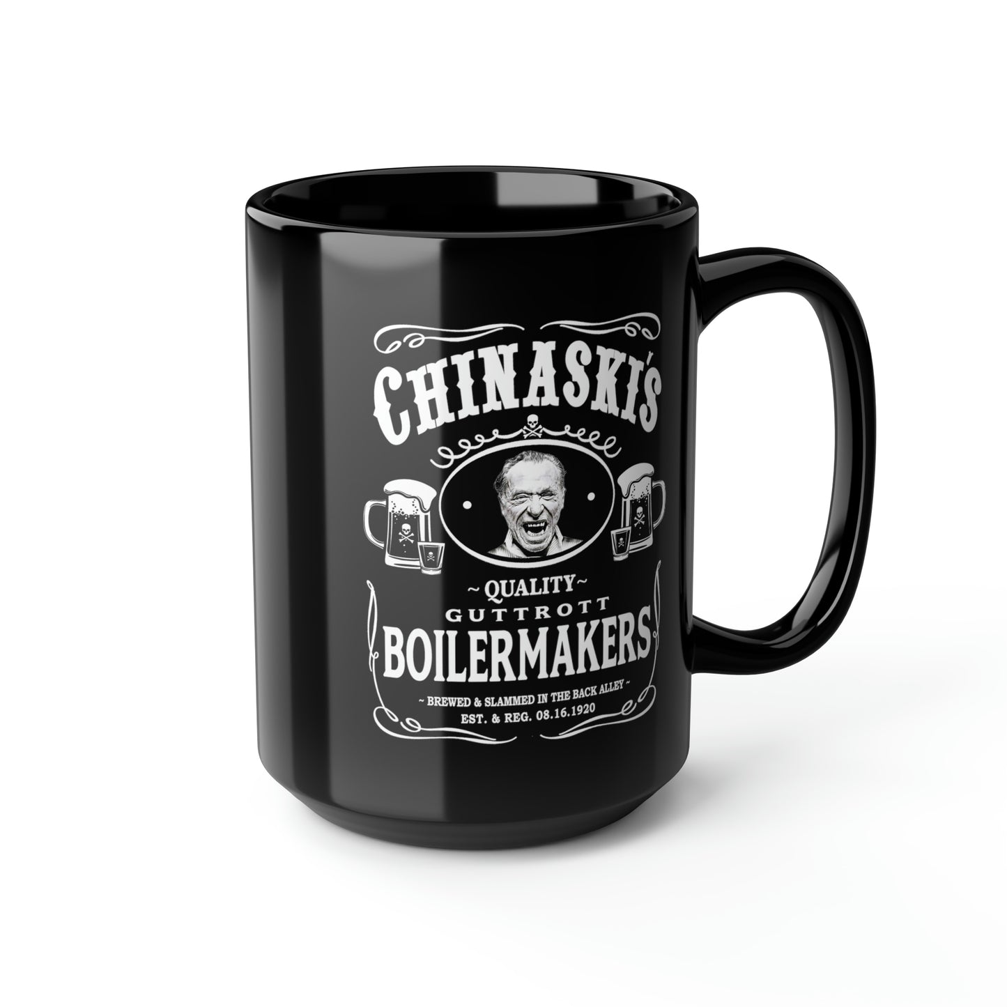 CHINASKIS (BOILERMAKERS) Black Mug, 15oz