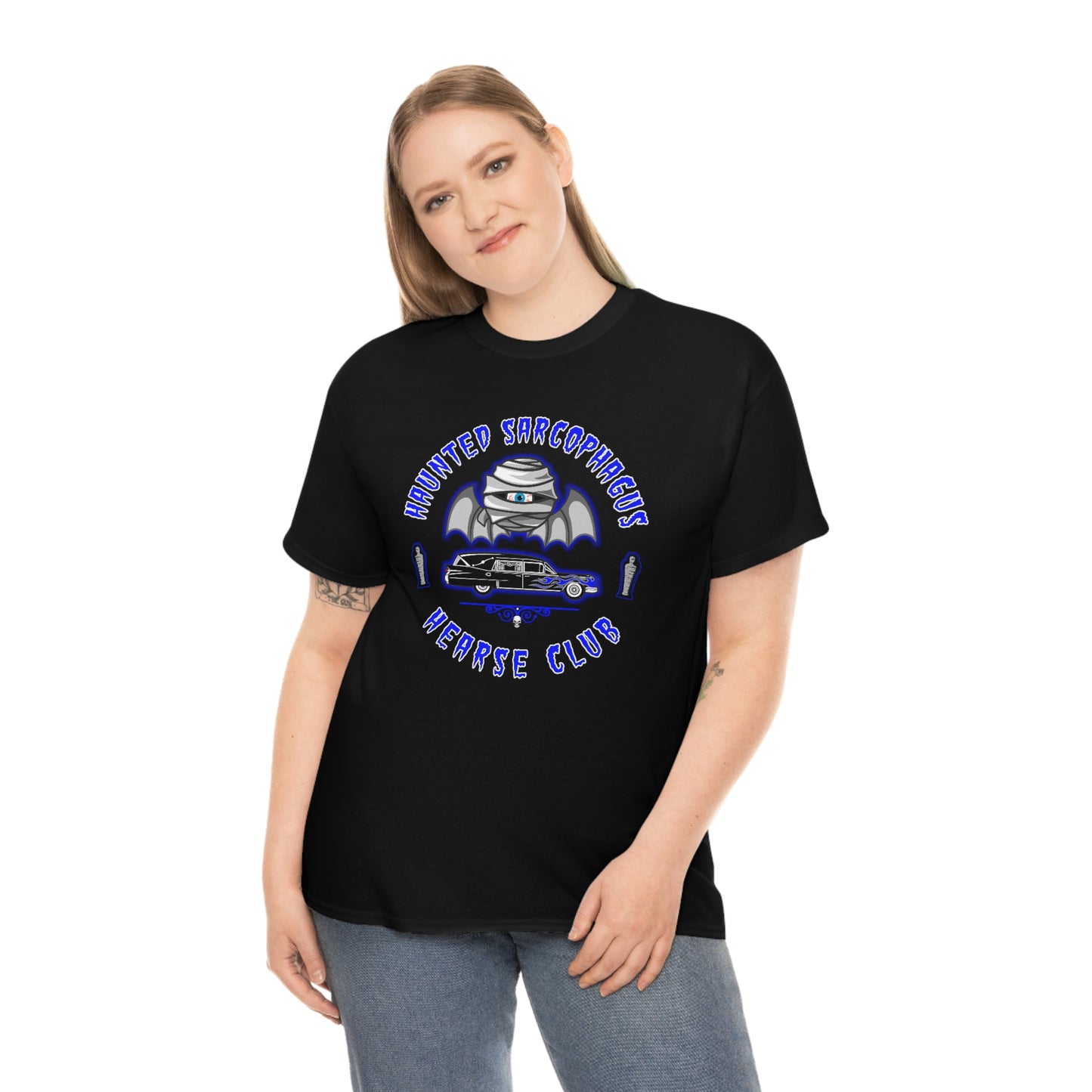 HAUNTED SARCOPHAGUS - HEARSE CLUB Unisex Heavy Cotton Tee