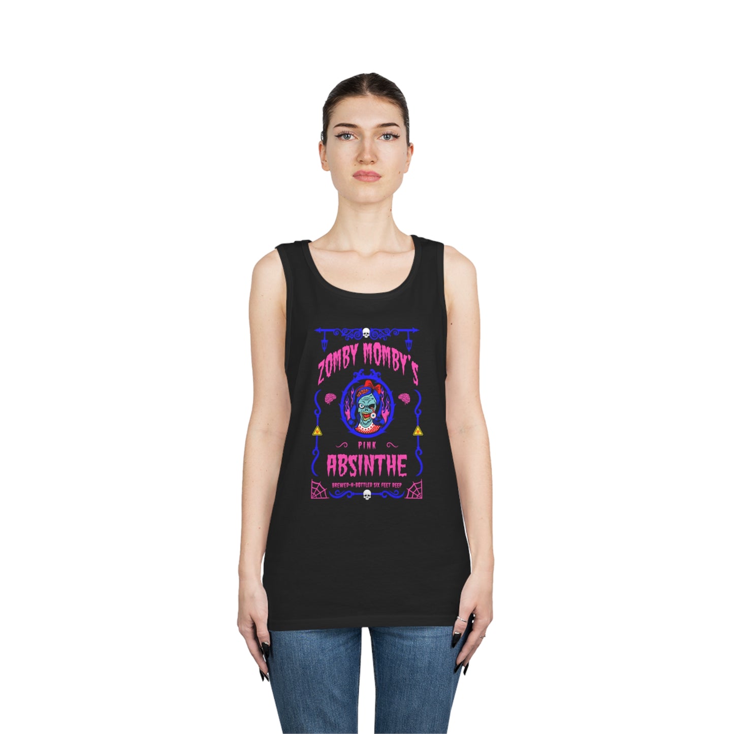 ABSINTHE MONSTERS 12 (ZOMBY MOMBY) Unisex Heavy Cotton Tank Top