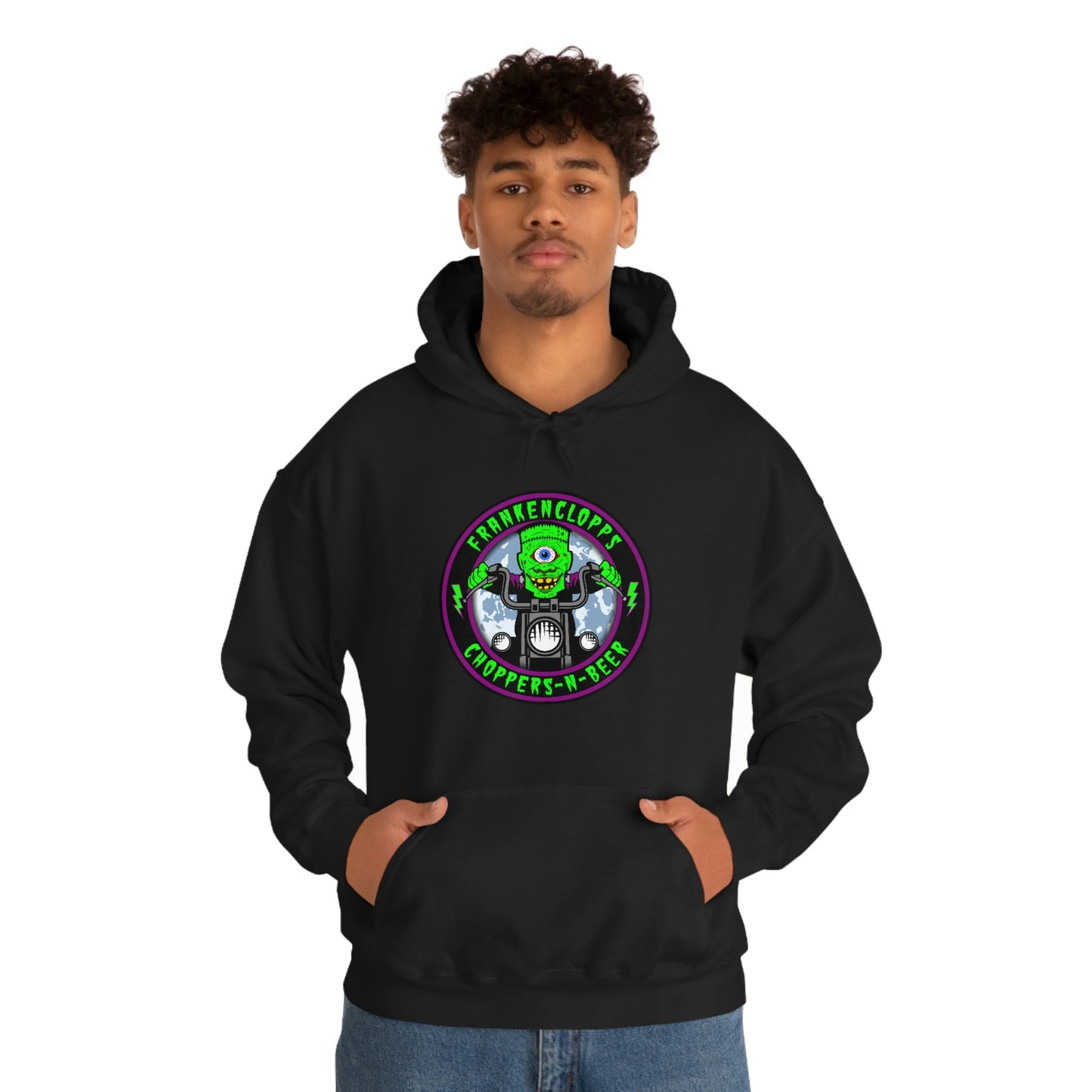 FRANKENCLOPPS - CHOPPERS-N-BEER Unisex Heavy Blend™ Hooded Sweatshirt