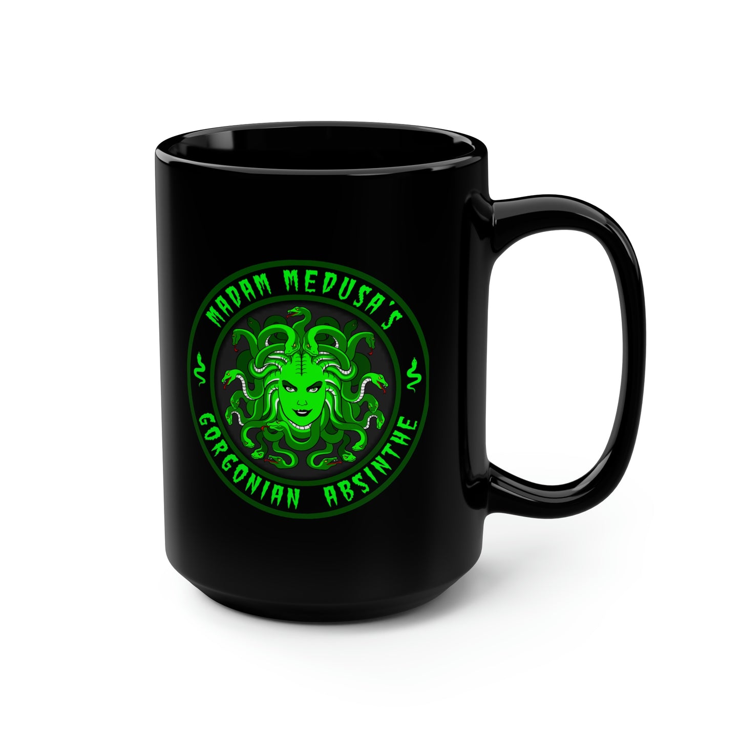 MADAM MEDUSA - GORGONIAN ABSINTHE Black Mug, 15oz