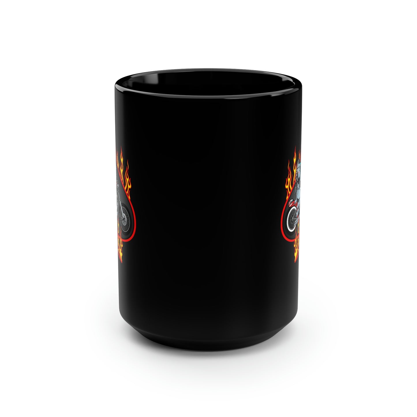 MOTORCYCLE PINUP (VAMP) Black Mug, 15oz