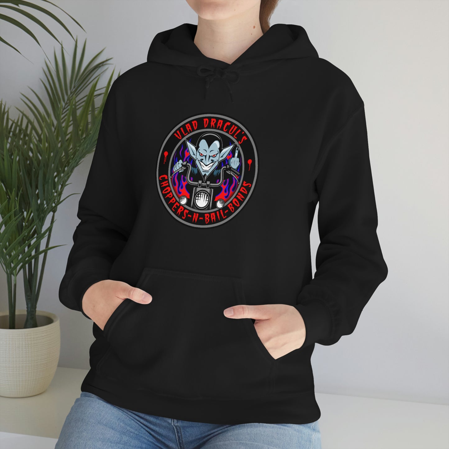 VLAD DRACUL - CHOPPERS N BAIL BONDS Unisex Heavy Blend™ Hooded Sweatshirt