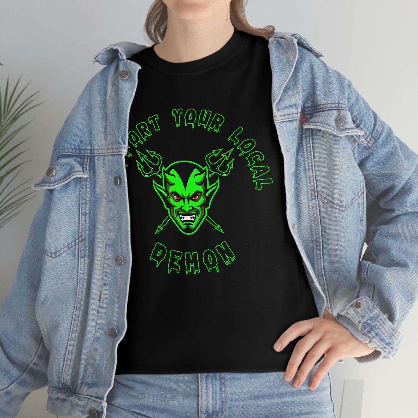 SUPPORT YOUR LOCAL DEMON 1(G) Unisex Heavy Cotton Tee