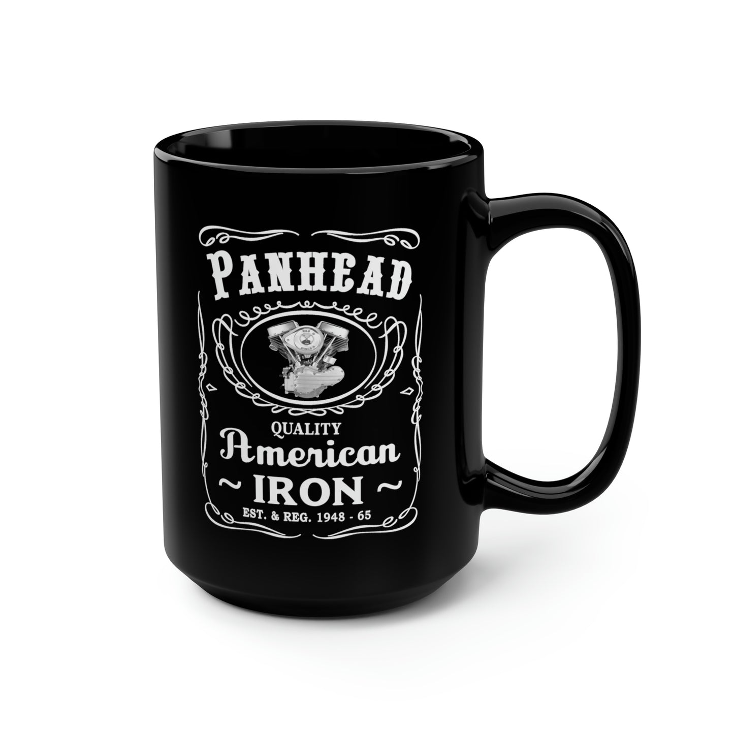 PANHEAD 2 (JD) Black Mug, 15oz