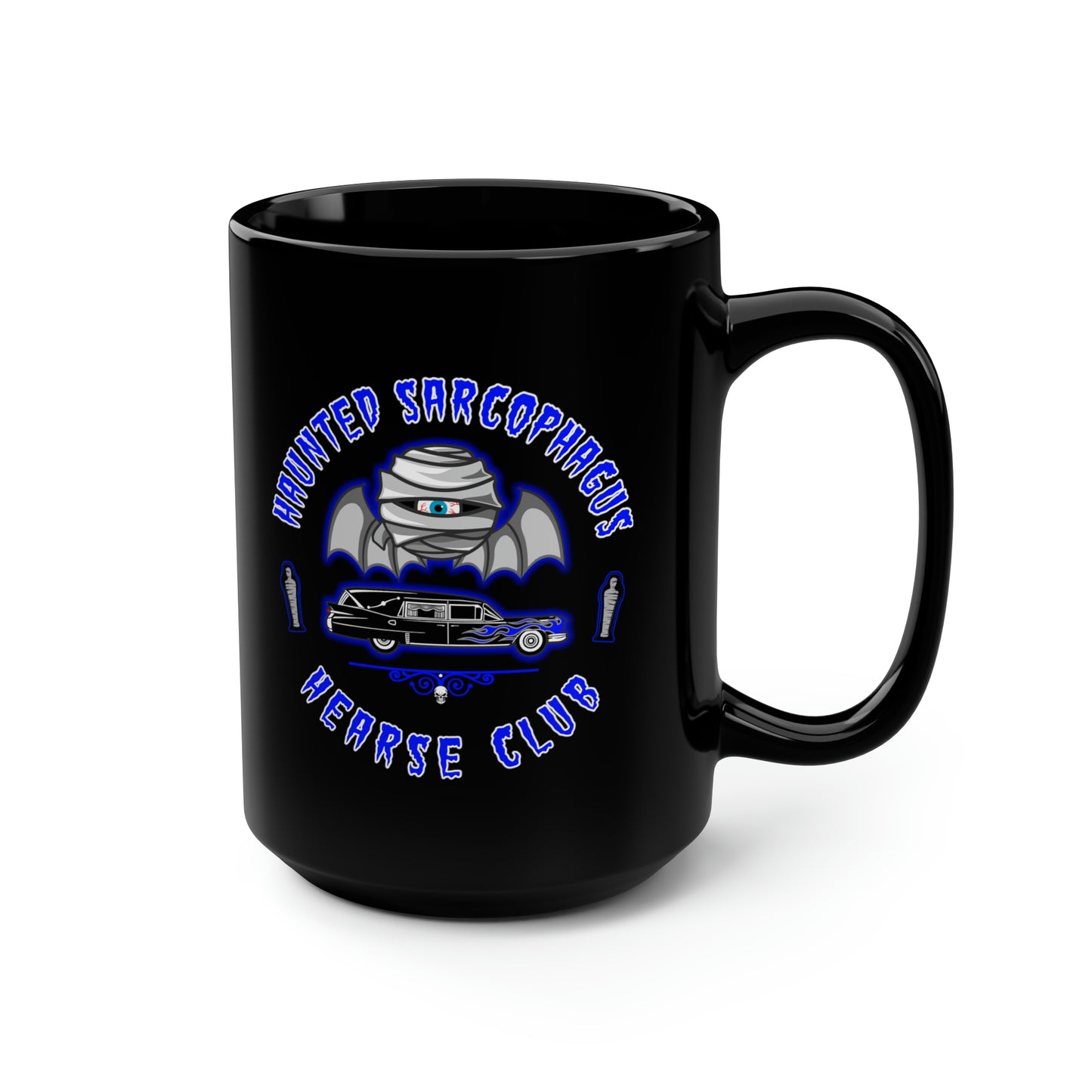 HAUNTED SARCOPHAGUS - HEARSE CLUB Black Mug, 15oz