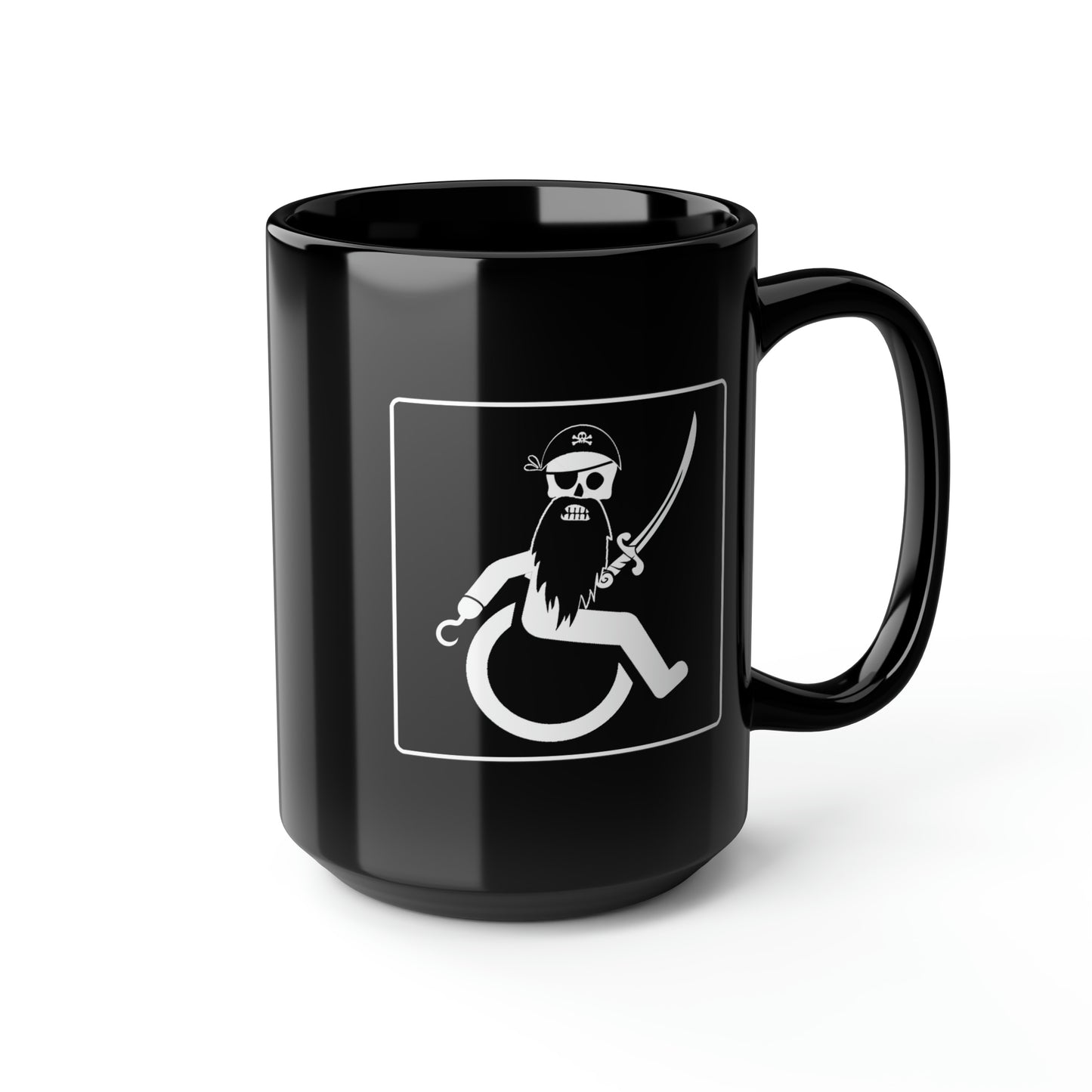 WHEELCHARIOT 4 (Pirate) 1 Black Mug, 15oz