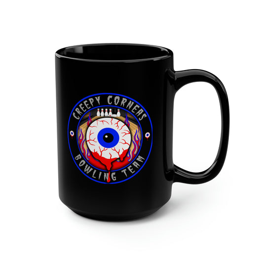 CREEPY CORNEAS - BOWLING TEAM Black Mug, 15oz