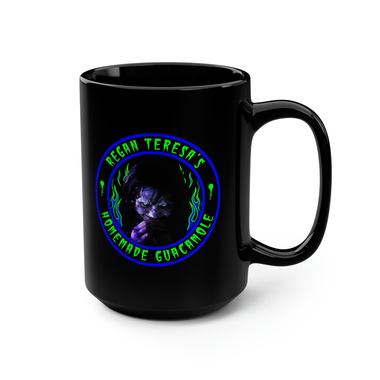 REGAN TERESA - HOMEMADE GUACAMOLE Black Mug, 15oz