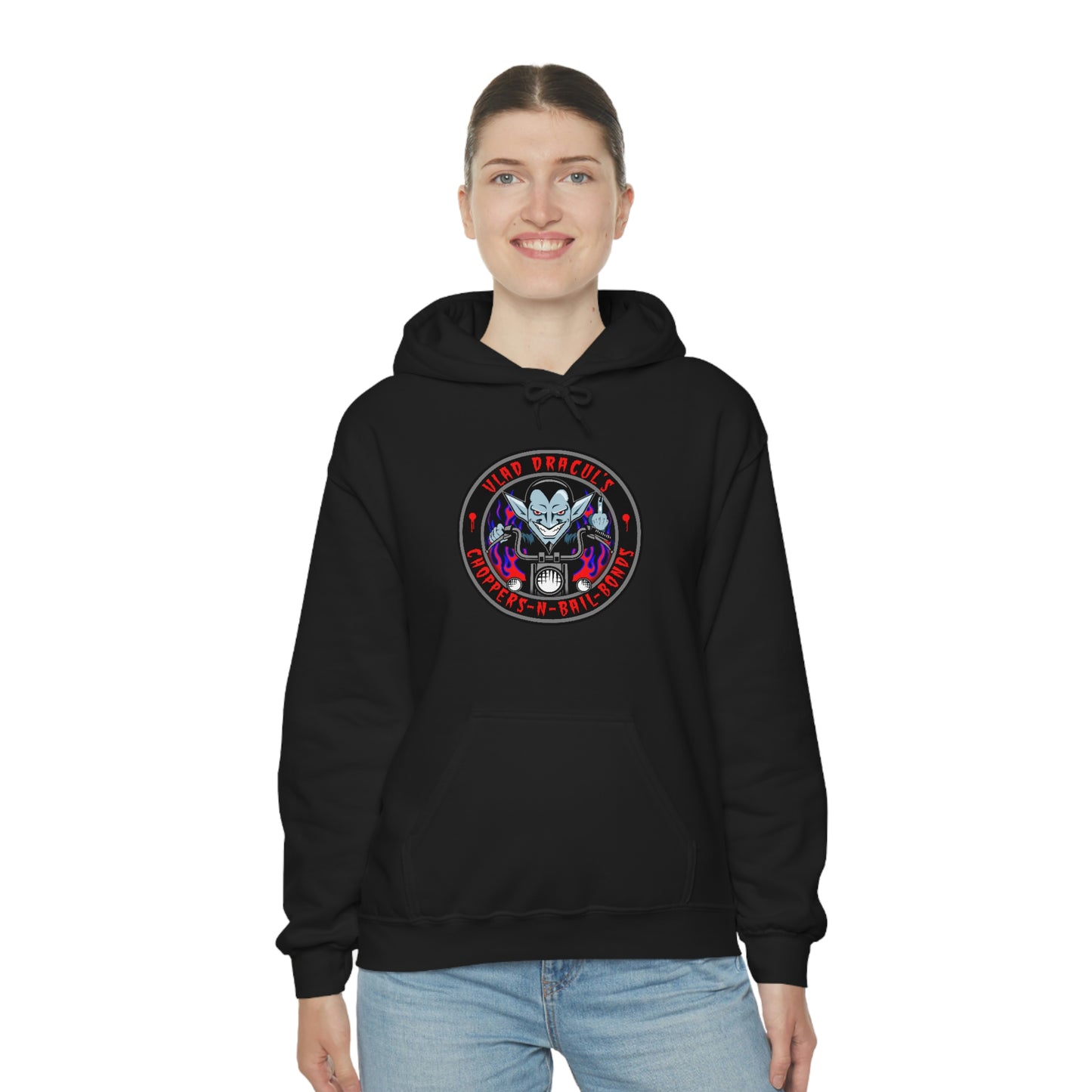 VLAD DRACUL - CHOPPERS N BAIL BONDS Unisex Heavy Blend™ Hooded Sweatshirt