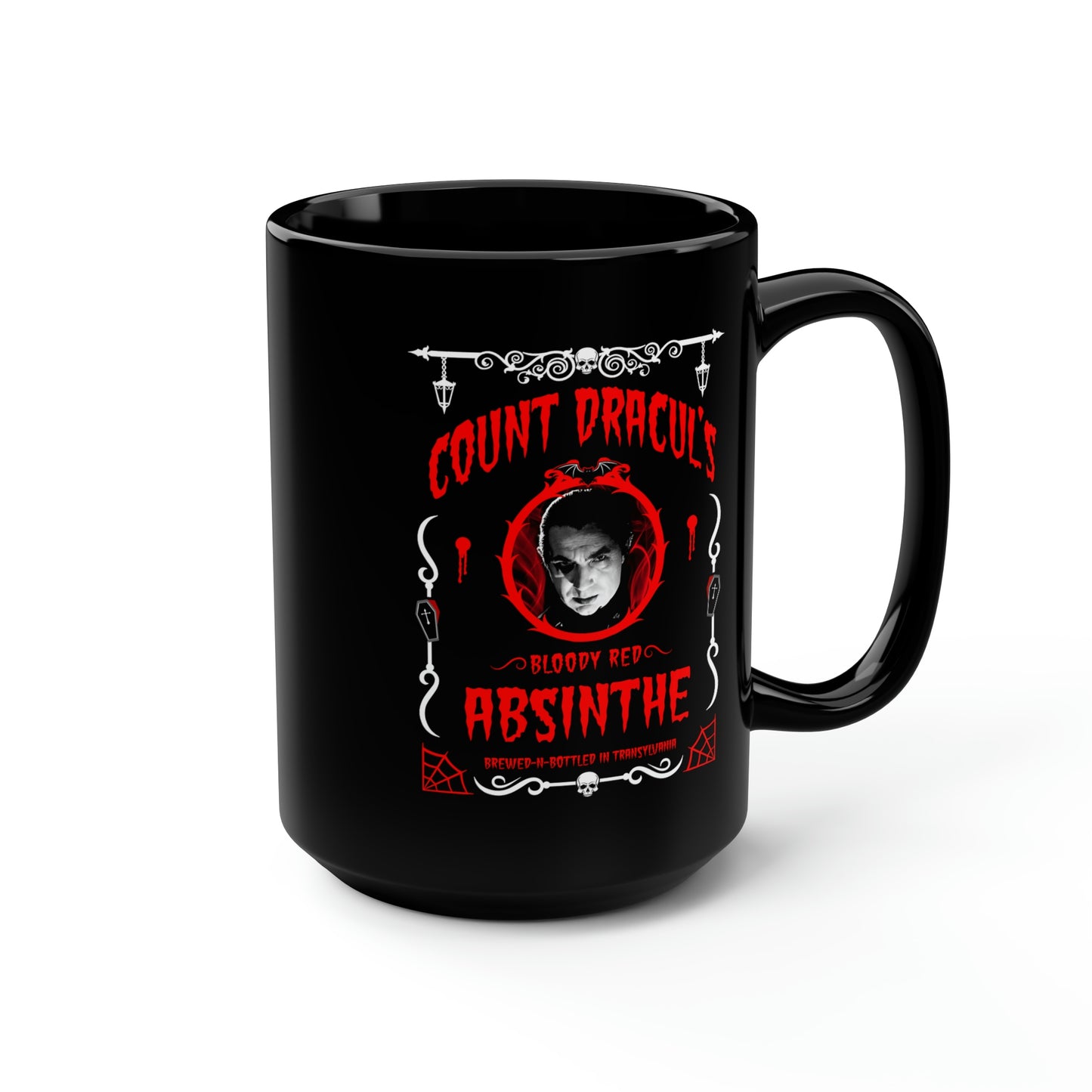 ABSINTHE MONSTERS 1 (COUNT DRACUL) Black Mug, 15oz