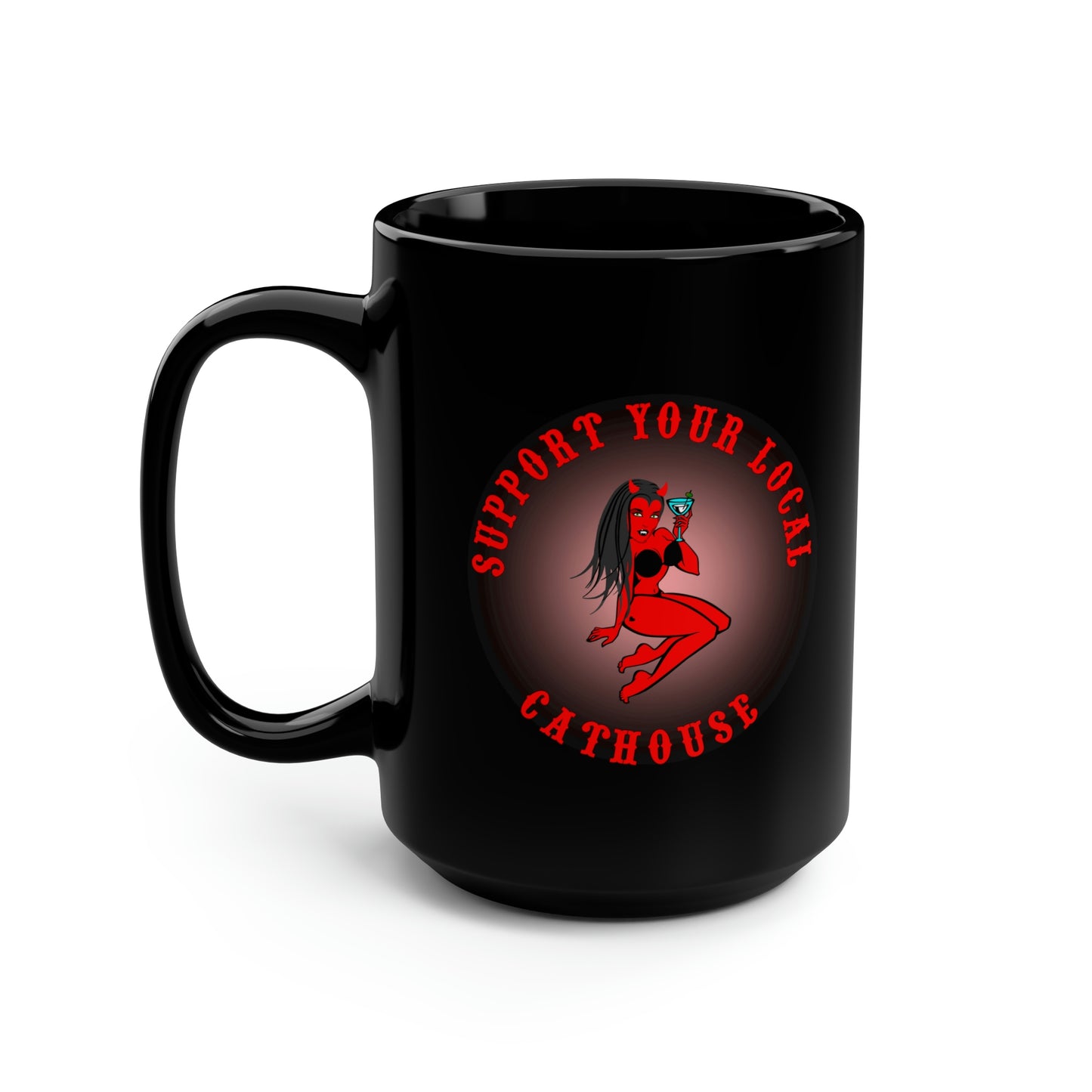 CATHOUSE 1 Black Mug, 15oz