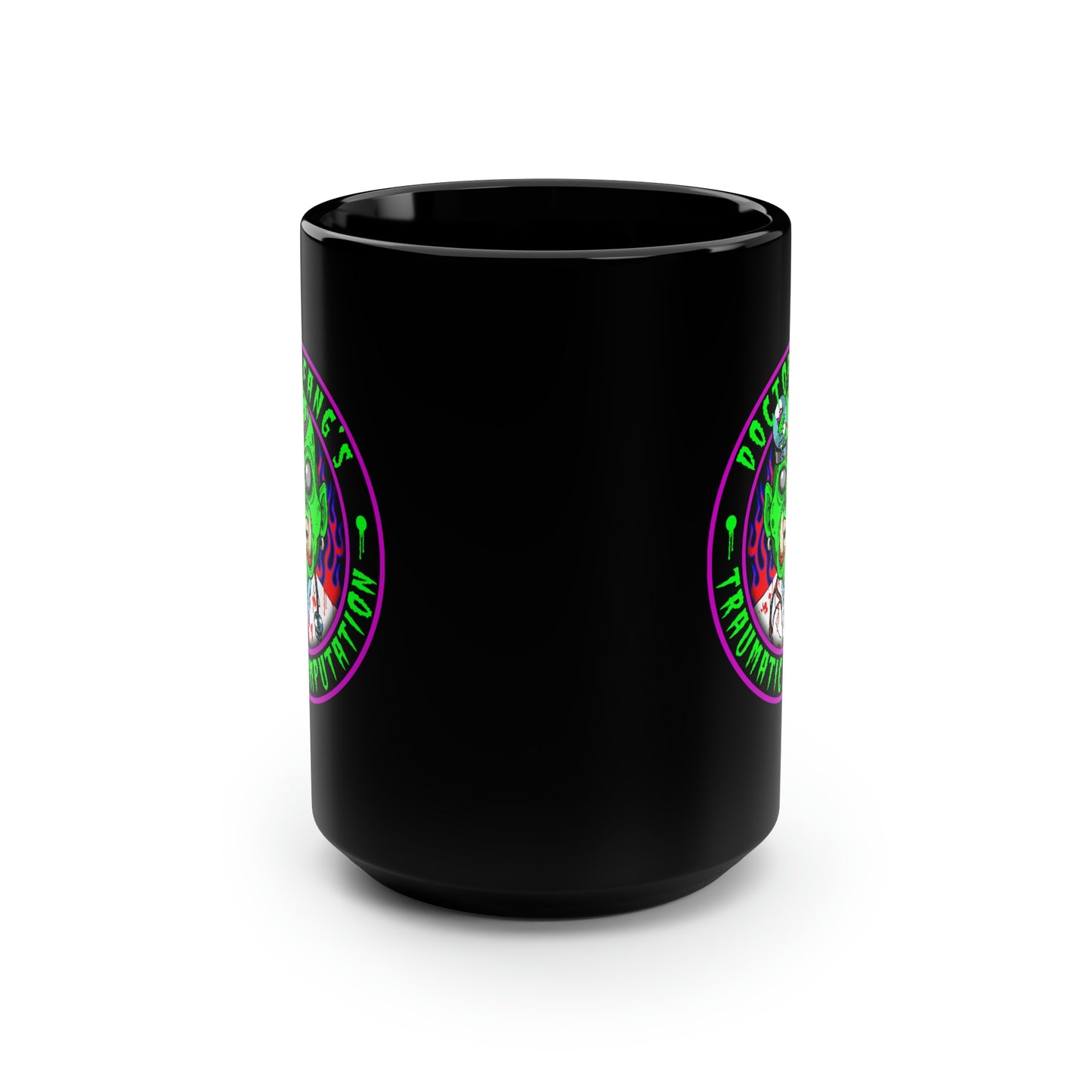 DR FANG - TRAUMATIC AMPUTATION Black Mug, 15oz